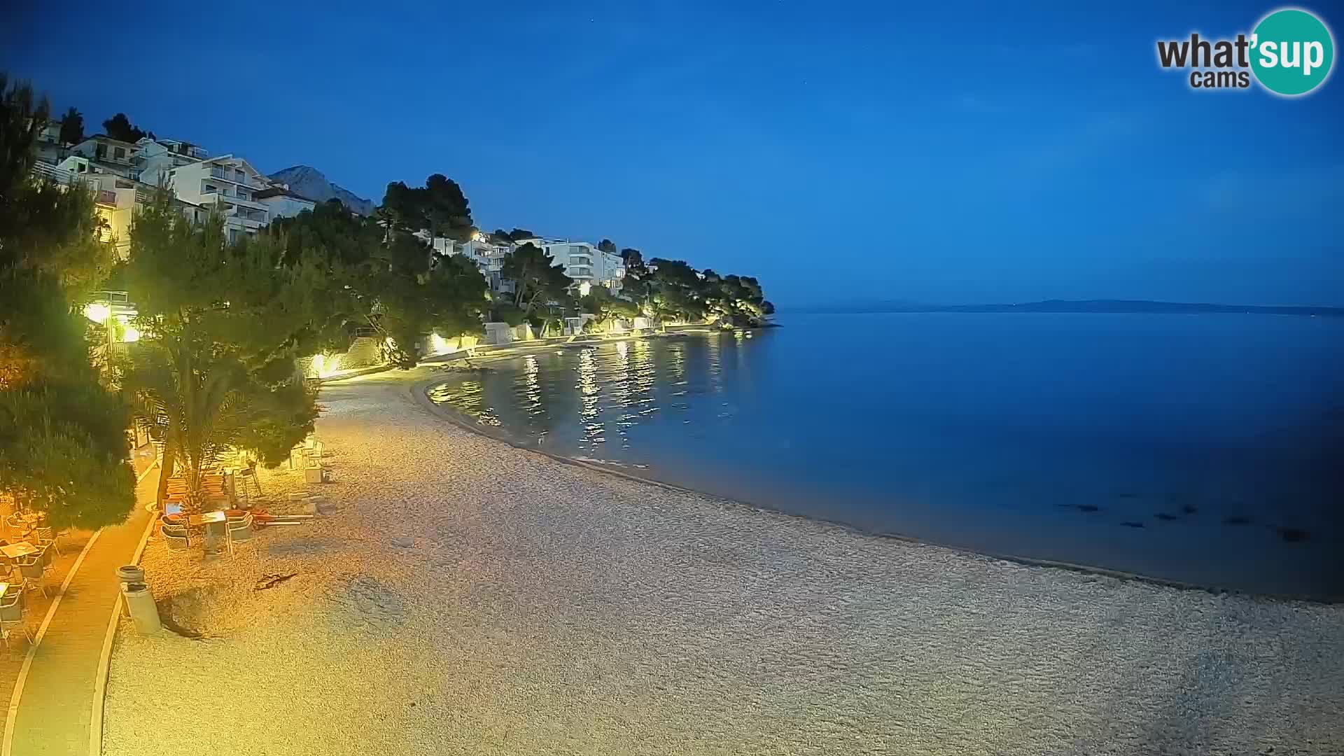 Spletna kamera Plaža Lučica Brela – Pogled v živo na Jadransko obalo