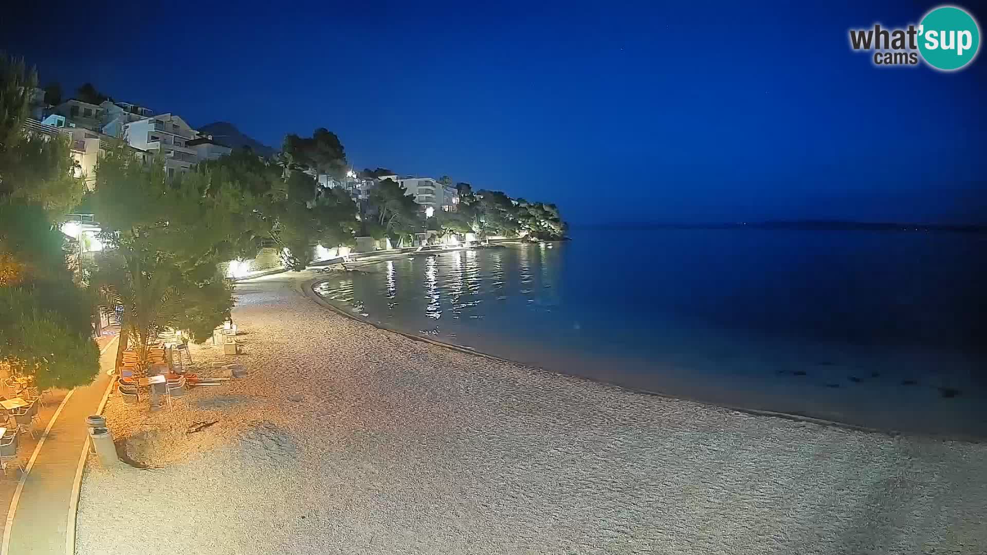 Spletna kamera Plaža Lučica Brela – Pogled v živo na Jadransko obalo