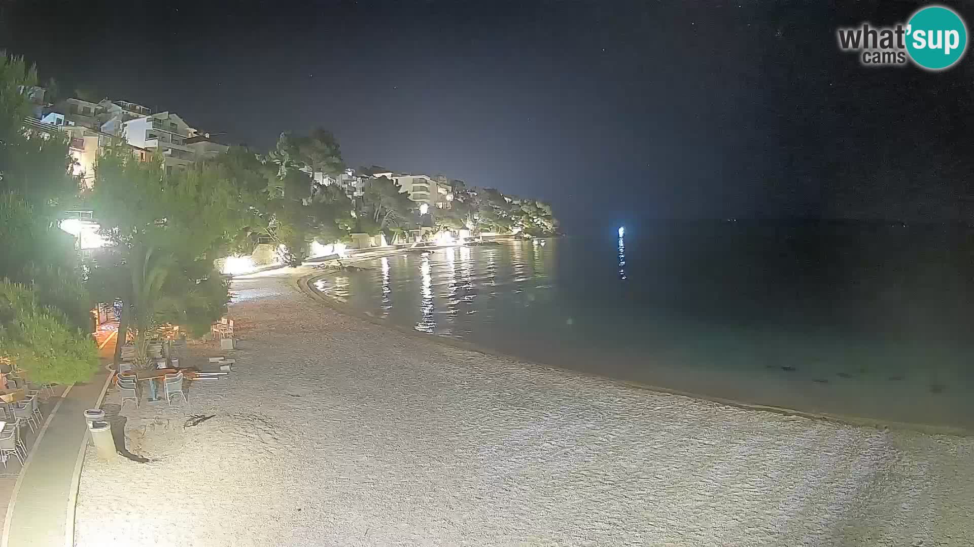 Webcam Plage Lučica Brela – Vue en direct sur la côte adriatique