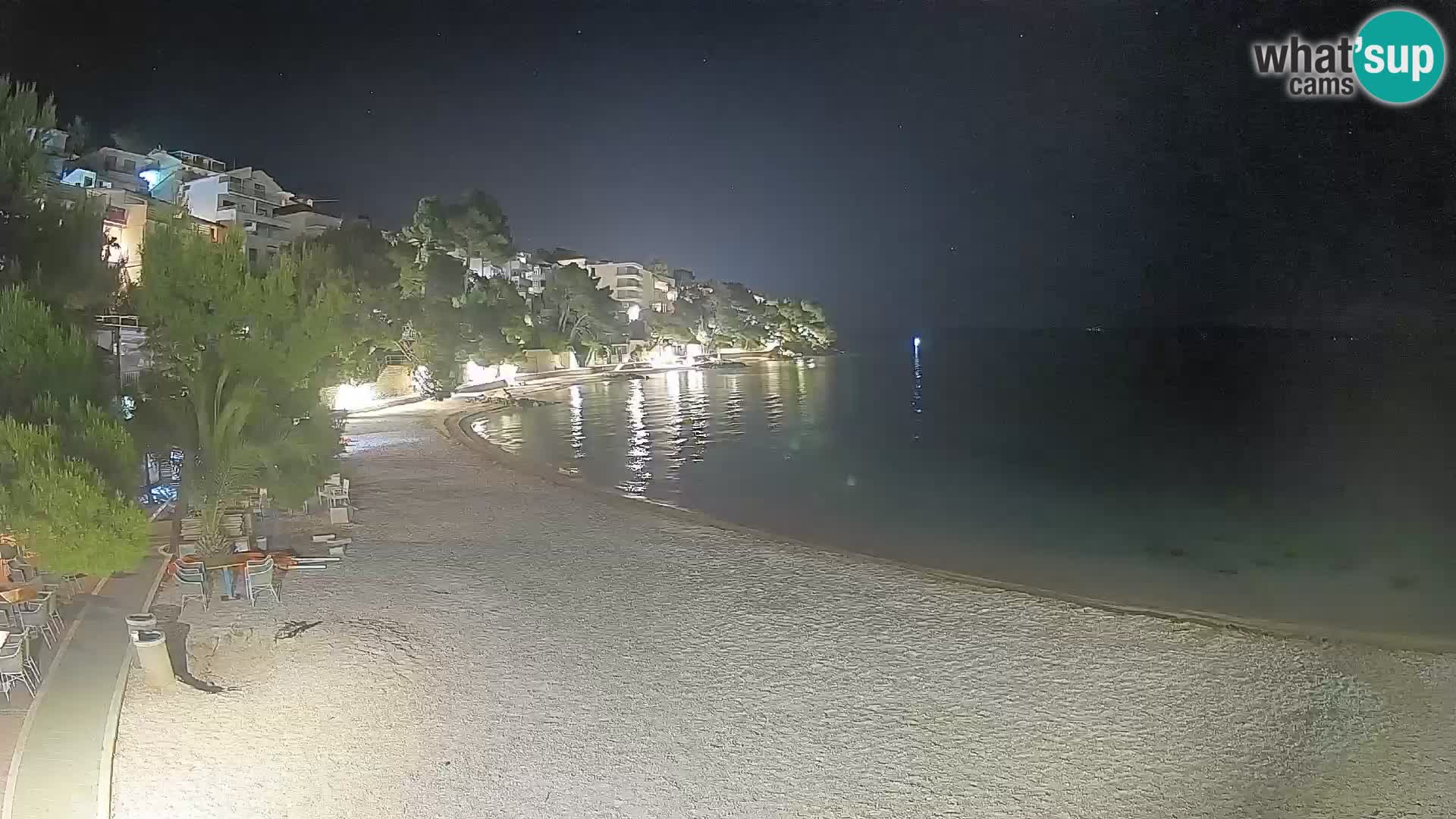 Spletna kamera Plaža Lučica Brela – Pogled v živo na Jadransko obalo