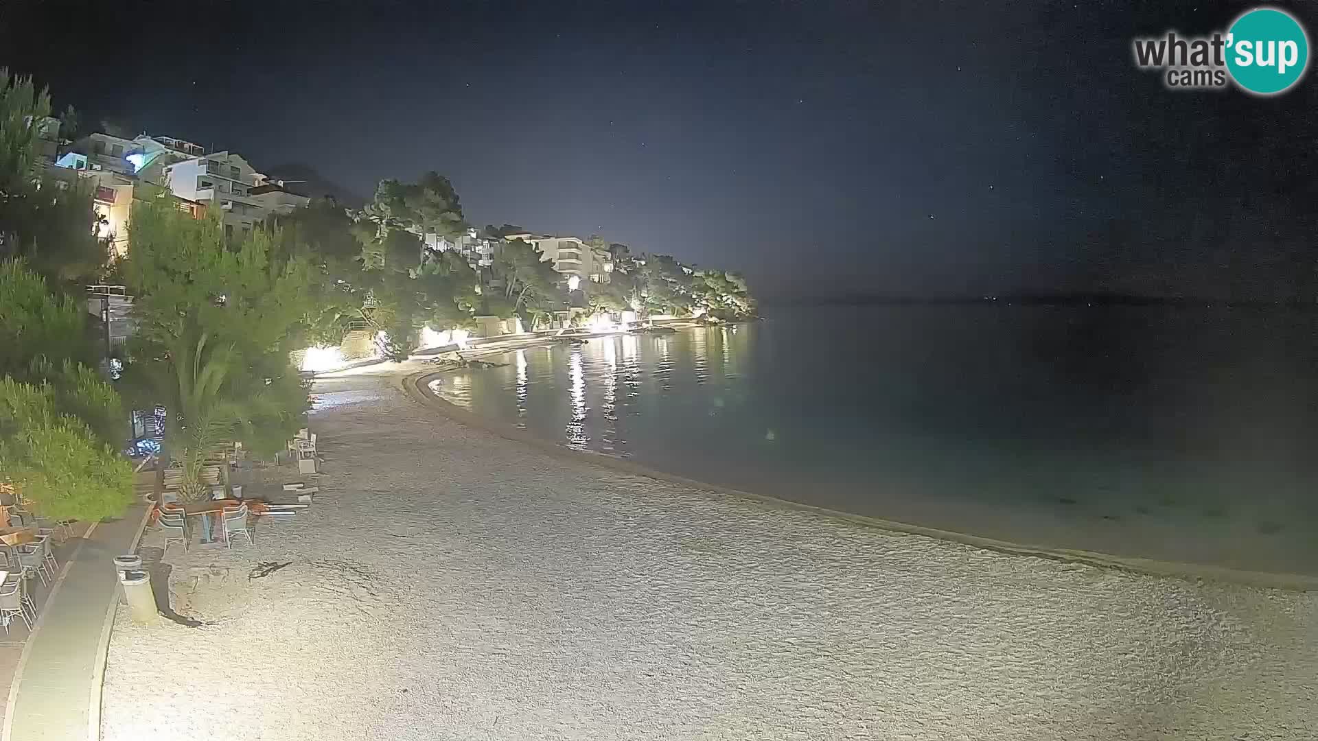 Web kamera Plaža Lučica Brela – Pogled uživo na jadransku obalu