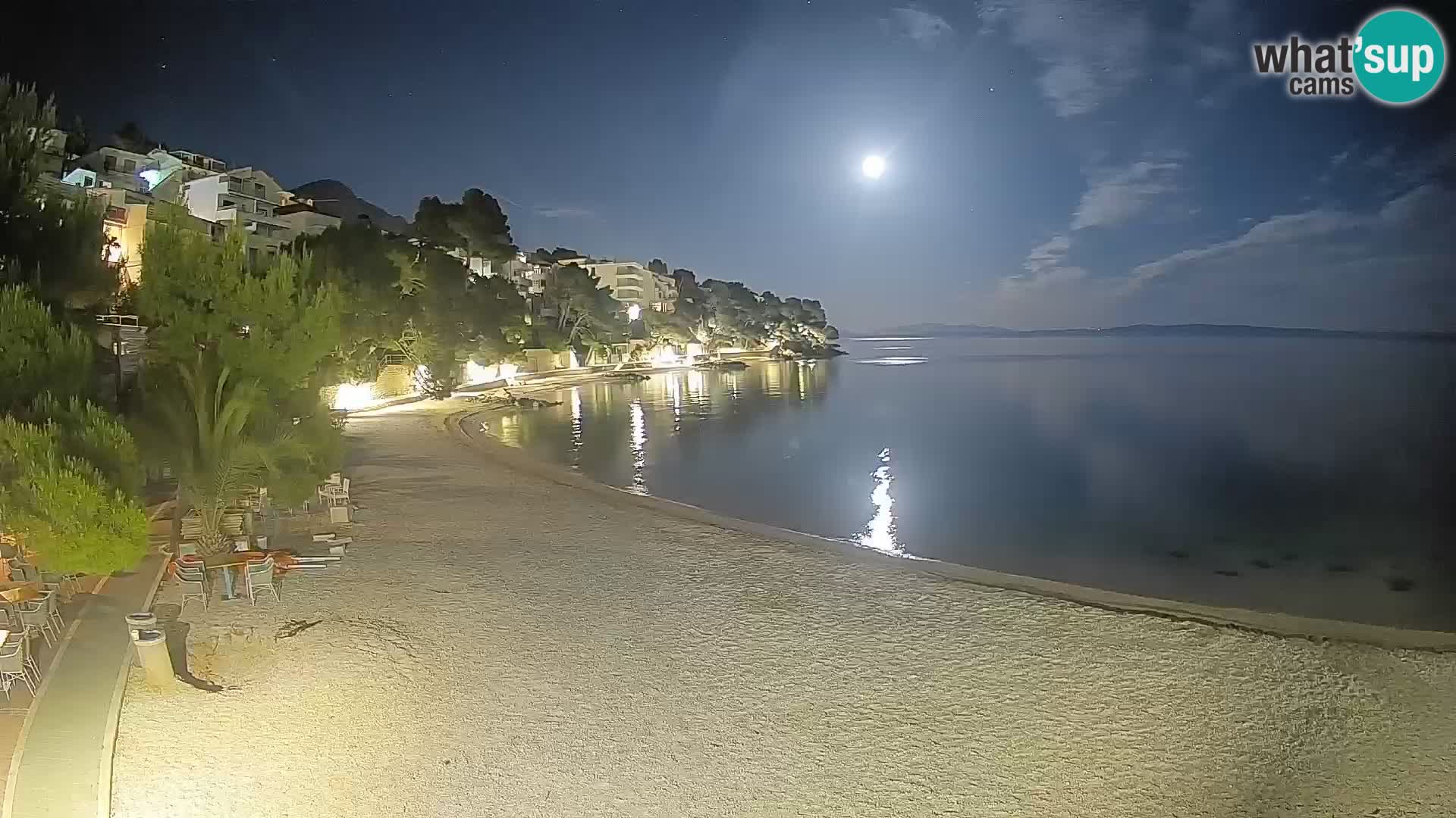 Web kamera Plaža Lučica Brela – Pogled uživo na jadransku obalu