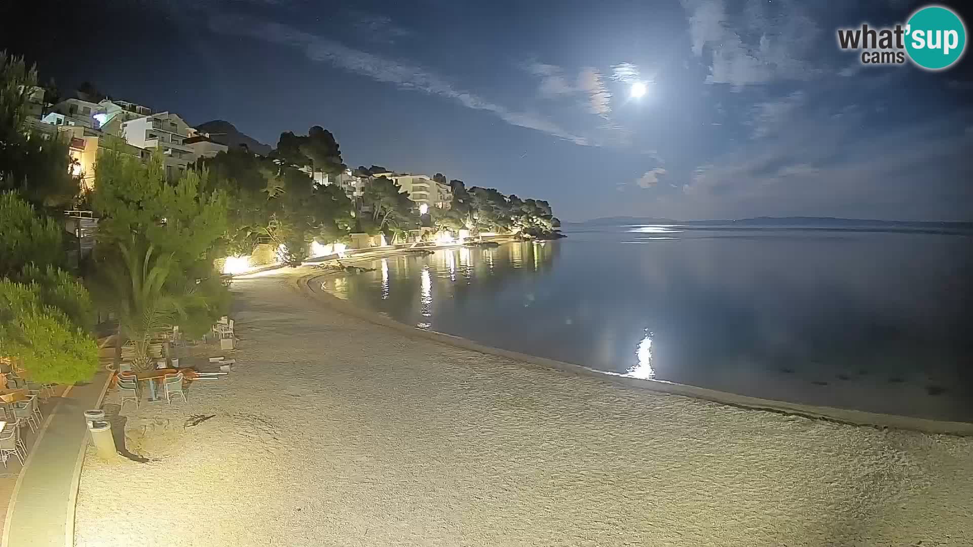 Spletna kamera Plaža Lučica Brela – Pogled v živo na Jadransko obalo