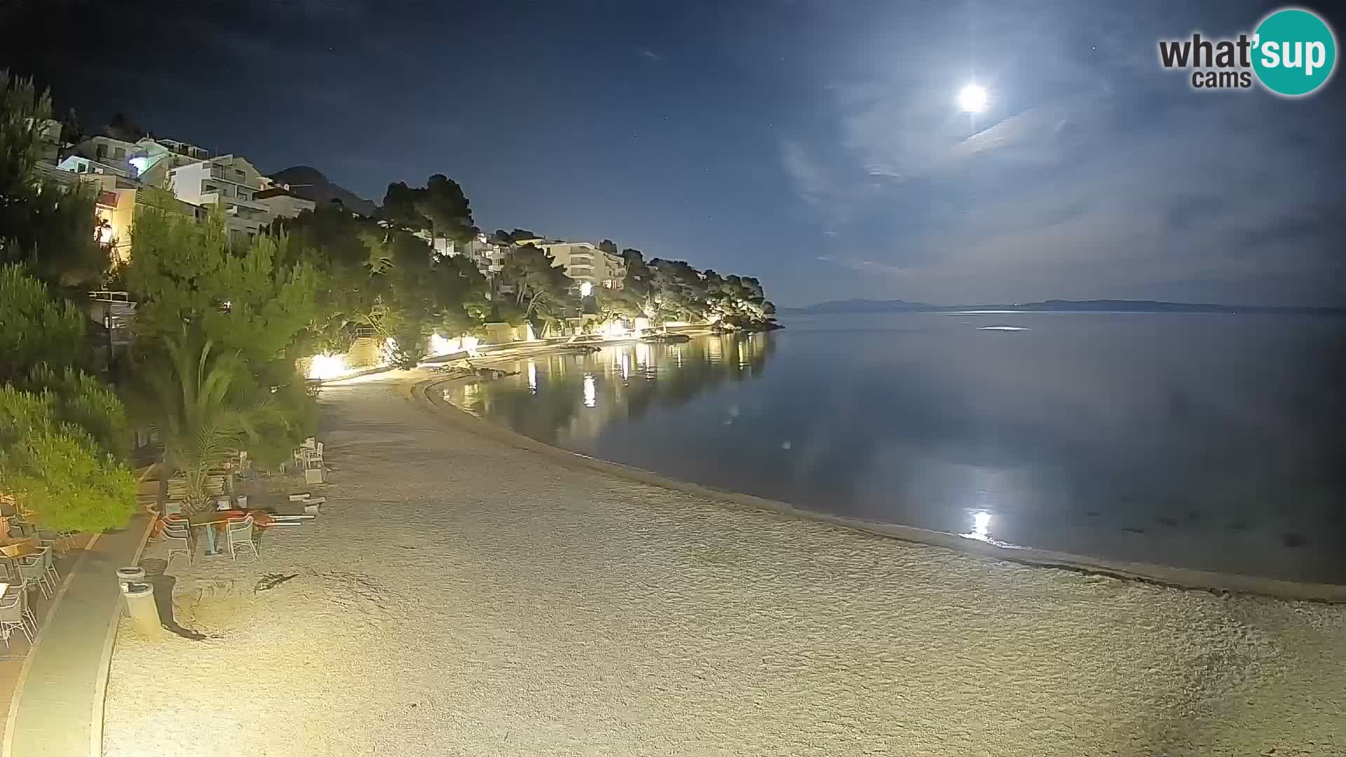 Web kamera Plaža Lučica Brela – Pogled uživo na jadransku obalu