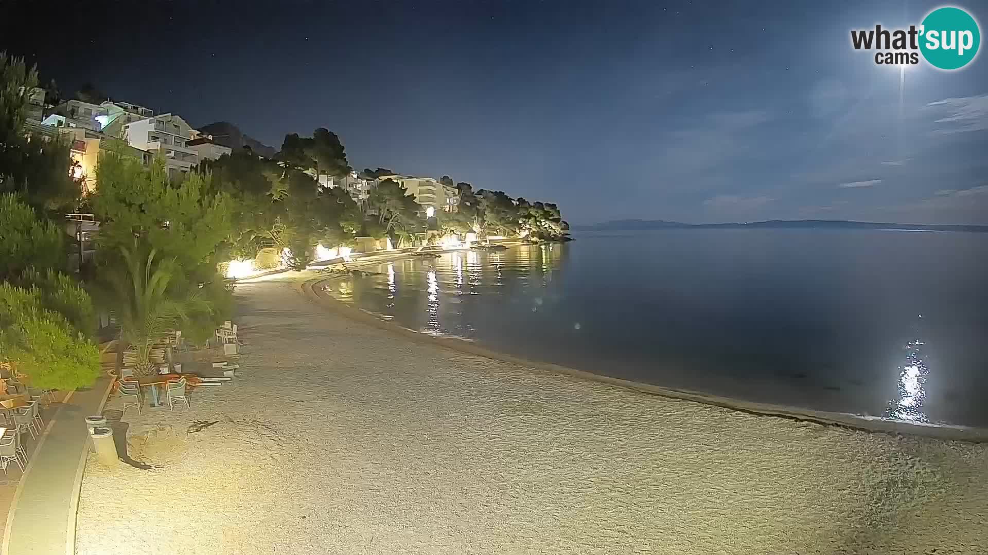 Webcam Lučica Strand Beach Brela – Liveblick von der Adriaküste