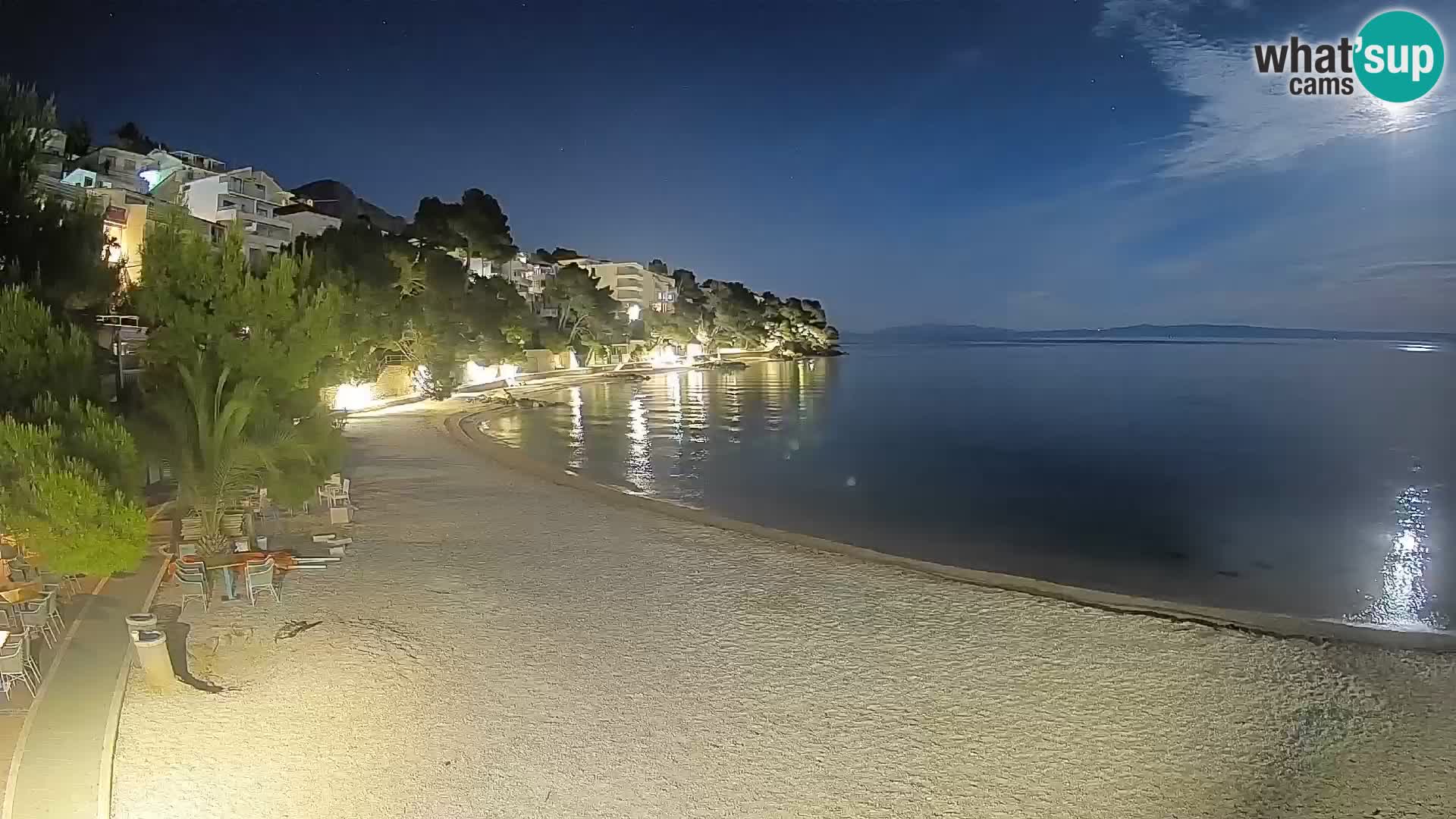 Web kamera Plaža Lučica Brela – Pogled uživo na jadransku obalu