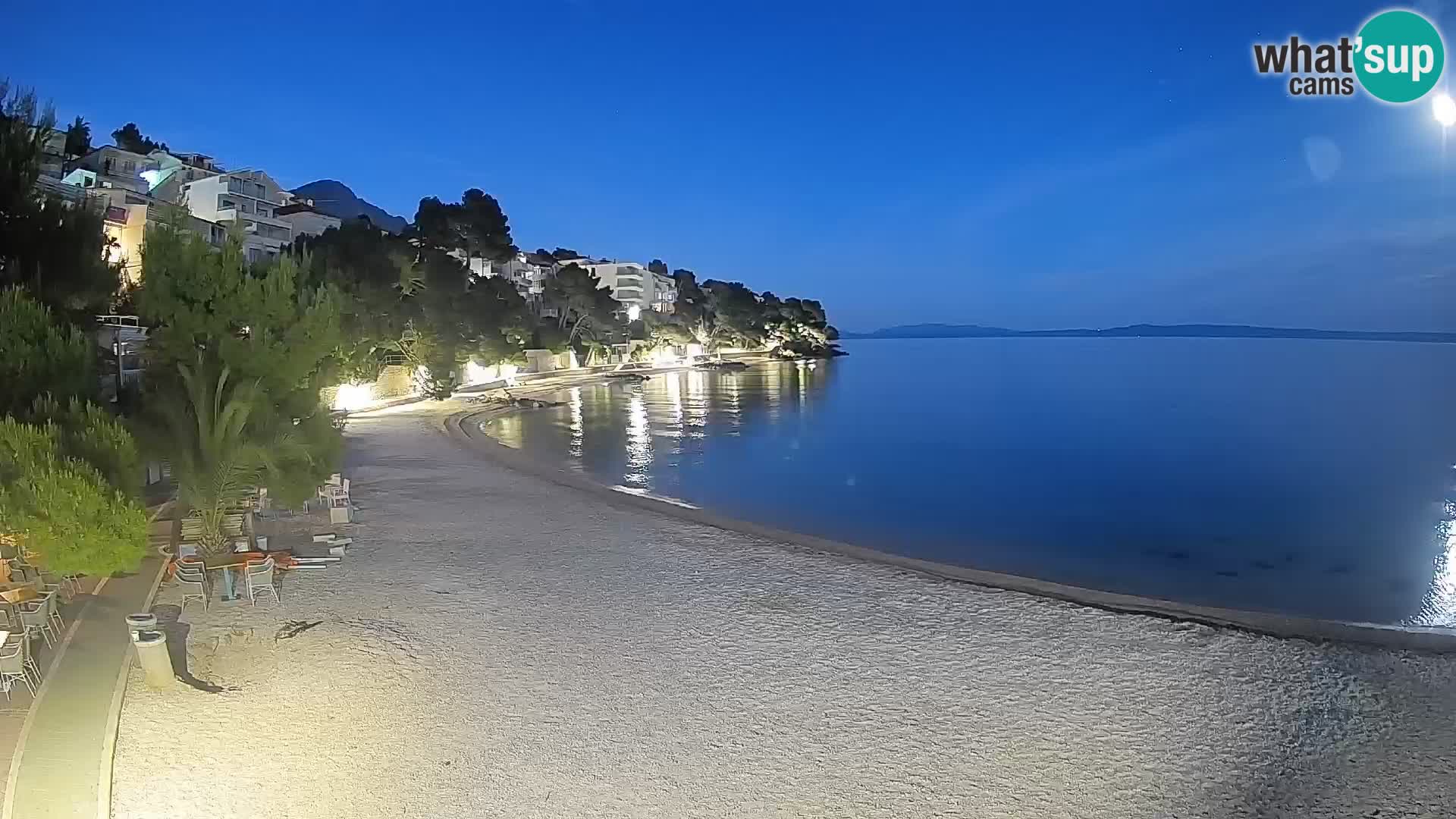 Webcam Plage Lučica Brela – Vue en direct sur la côte adriatique