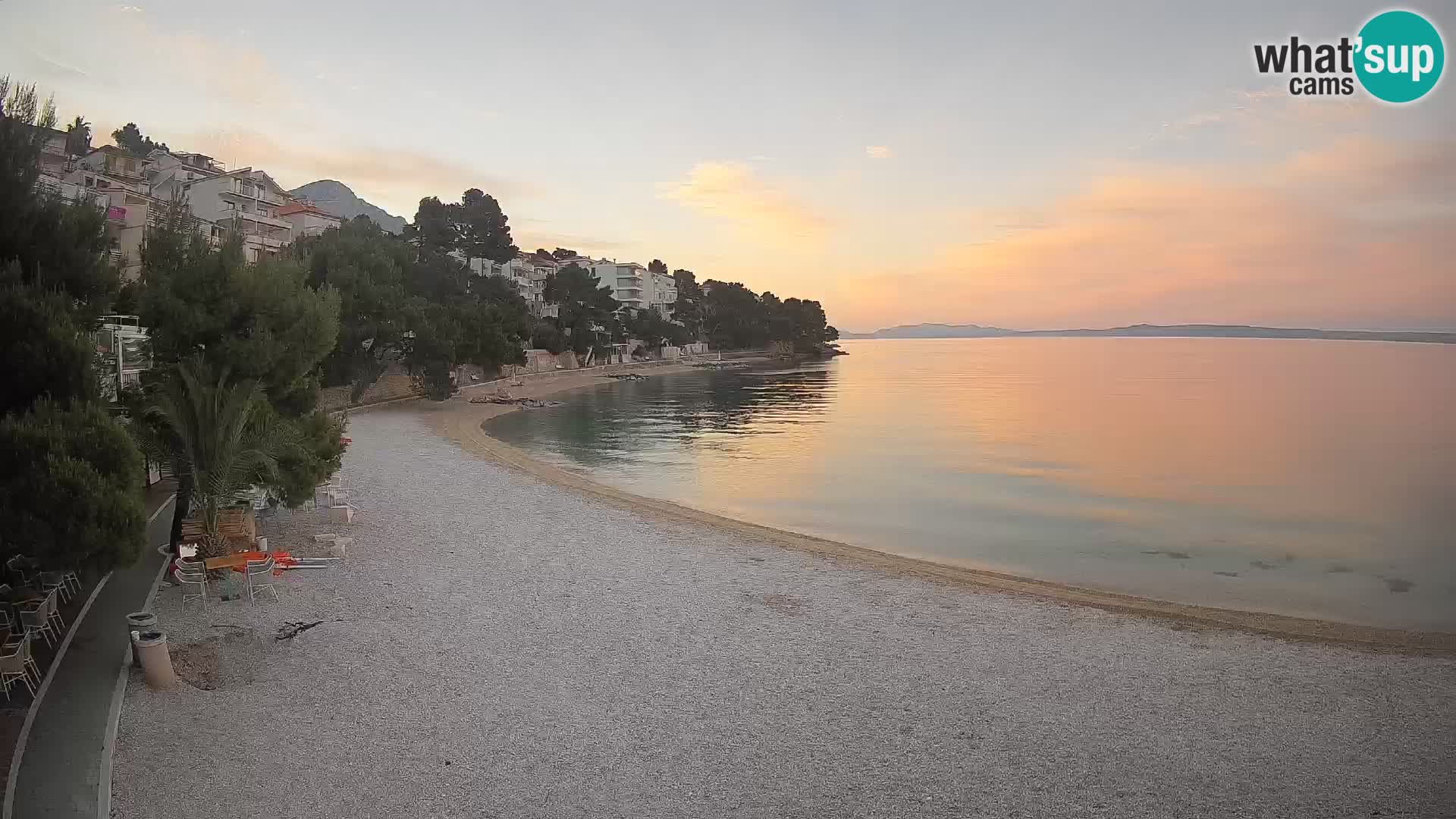 Webcam Plage Lučica Brela – Vue en direct sur la côte adriatique