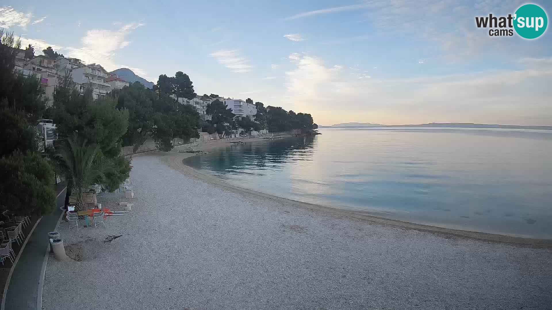 Webcam Plage Lučica Brela – Vue en direct sur la côte adriatique