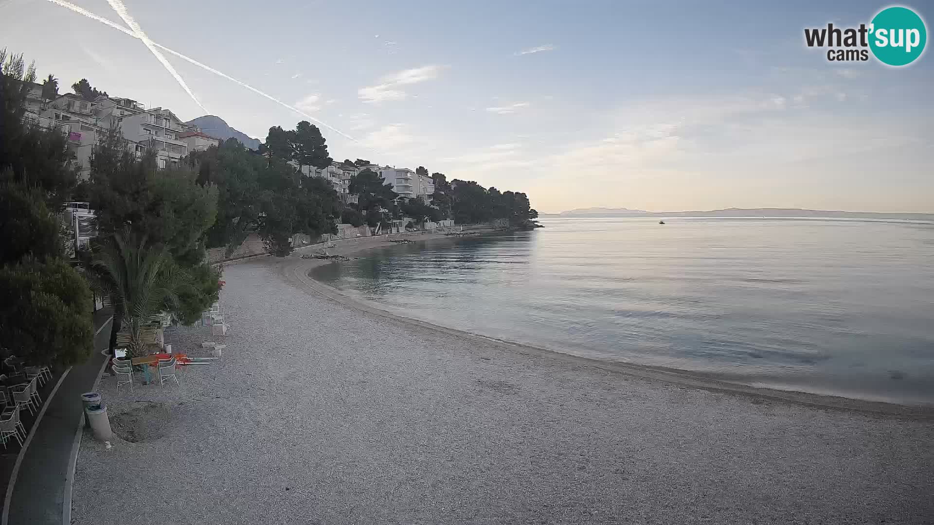 Webcam Plage Lučica Brela – Vue en direct sur la côte adriatique