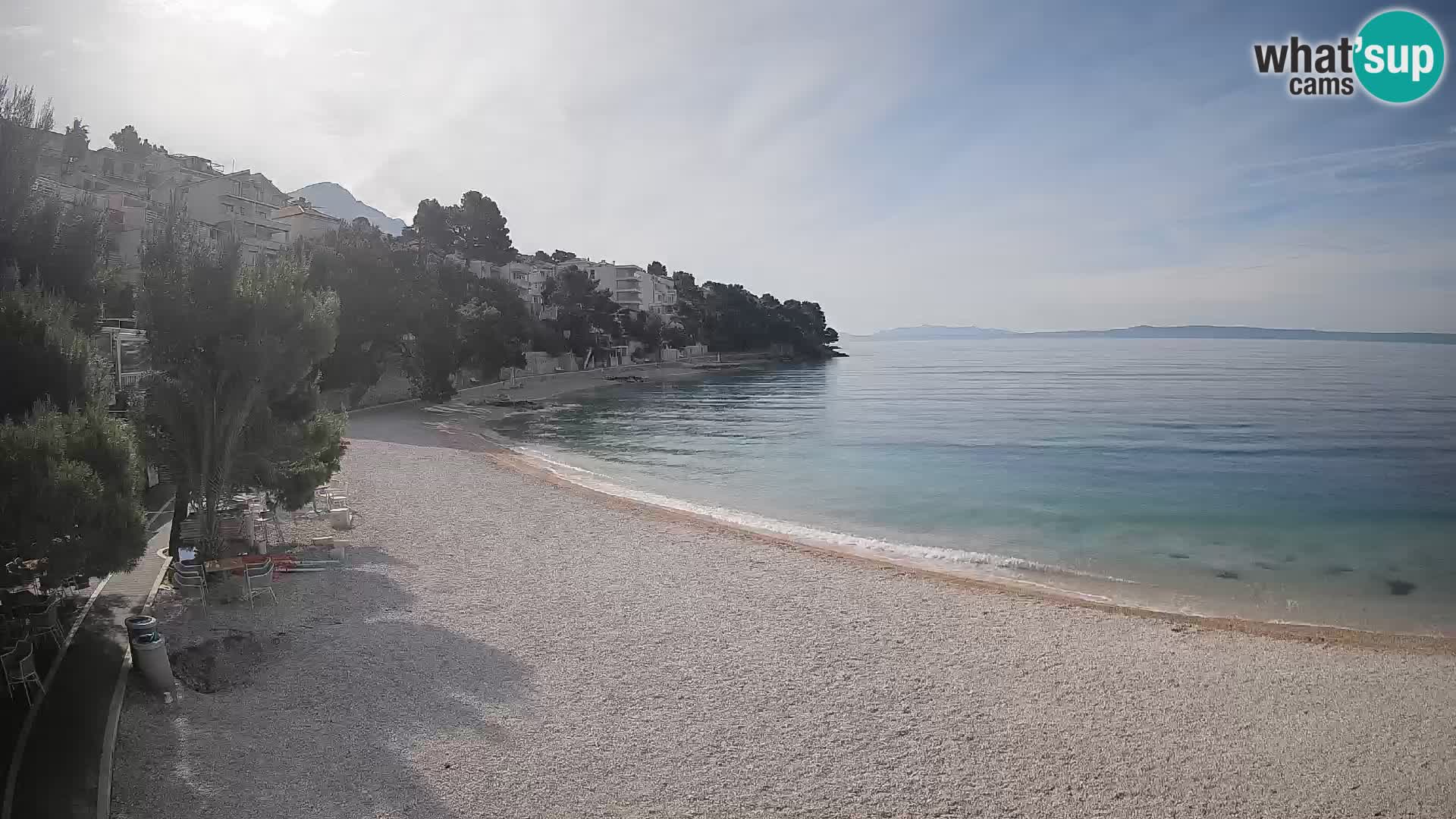 Web kamera Plaža Lučica Brela – Pogled uživo na jadransku obalu