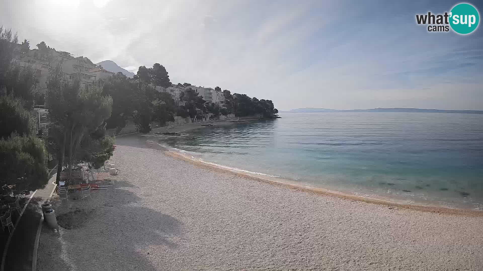 Webcam Plage Lučica Brela – Vue en direct sur la côte adriatique
