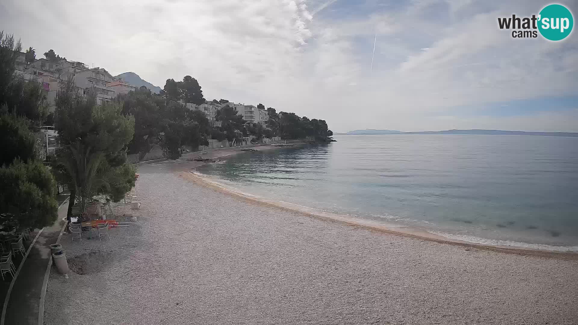 Spletna kamera Plaža Lučica Brela – Pogled v živo na Jadransko obalo