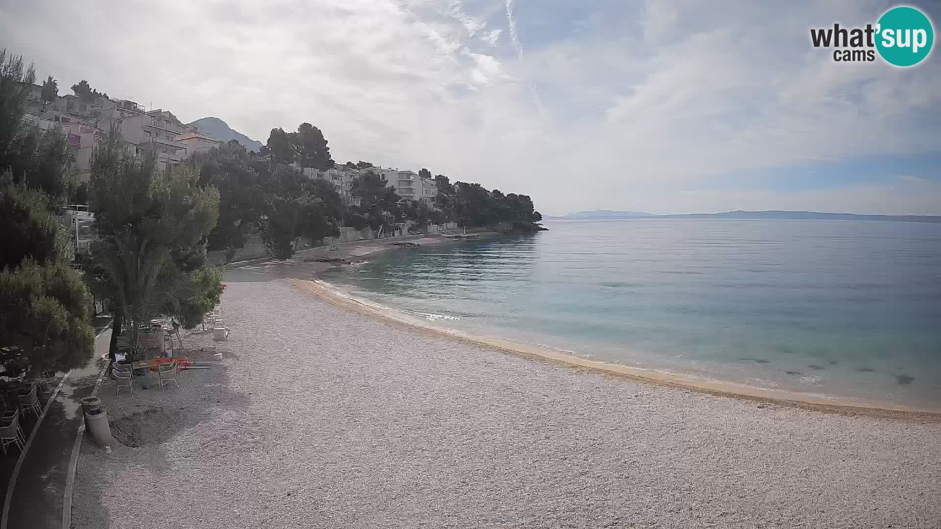 Webcam Plage Lučica Brela – Vue en direct sur la côte adriatique