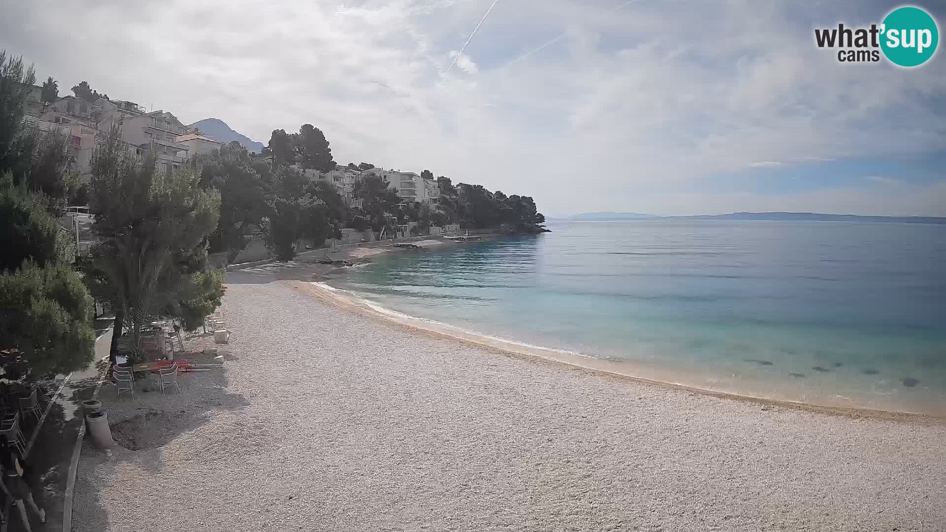 Spletna kamera Plaža Lučica Brela – Pogled v živo na Jadransko obalo