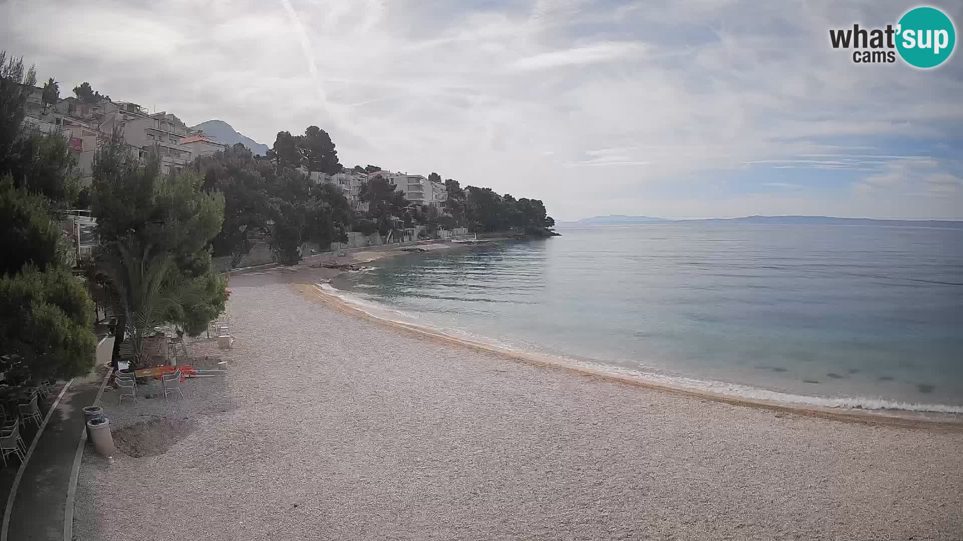 Webcam Lučica Strand Beach Brela – Liveblick von der Adriaküste