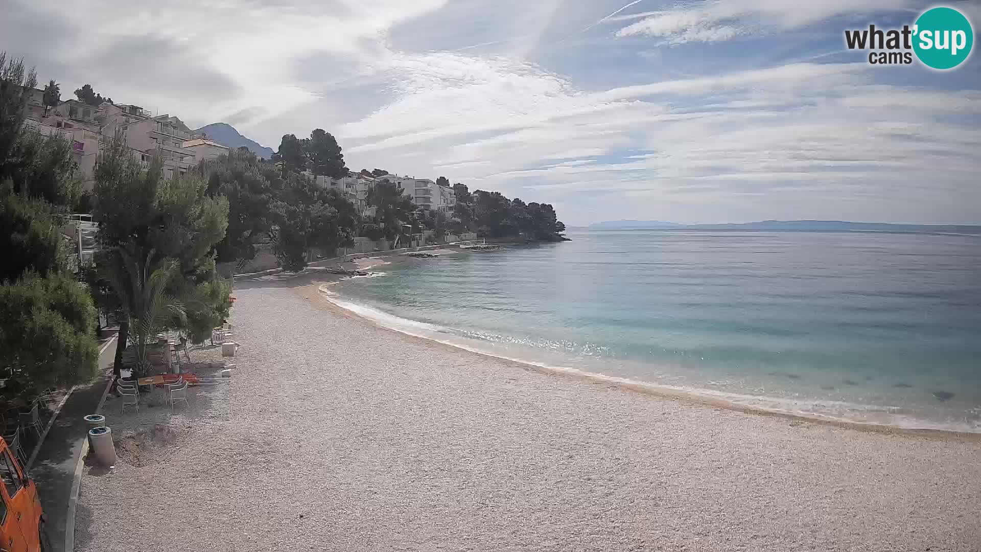 Spletna kamera Plaža Lučica Brela – Pogled v živo na Jadransko obalo