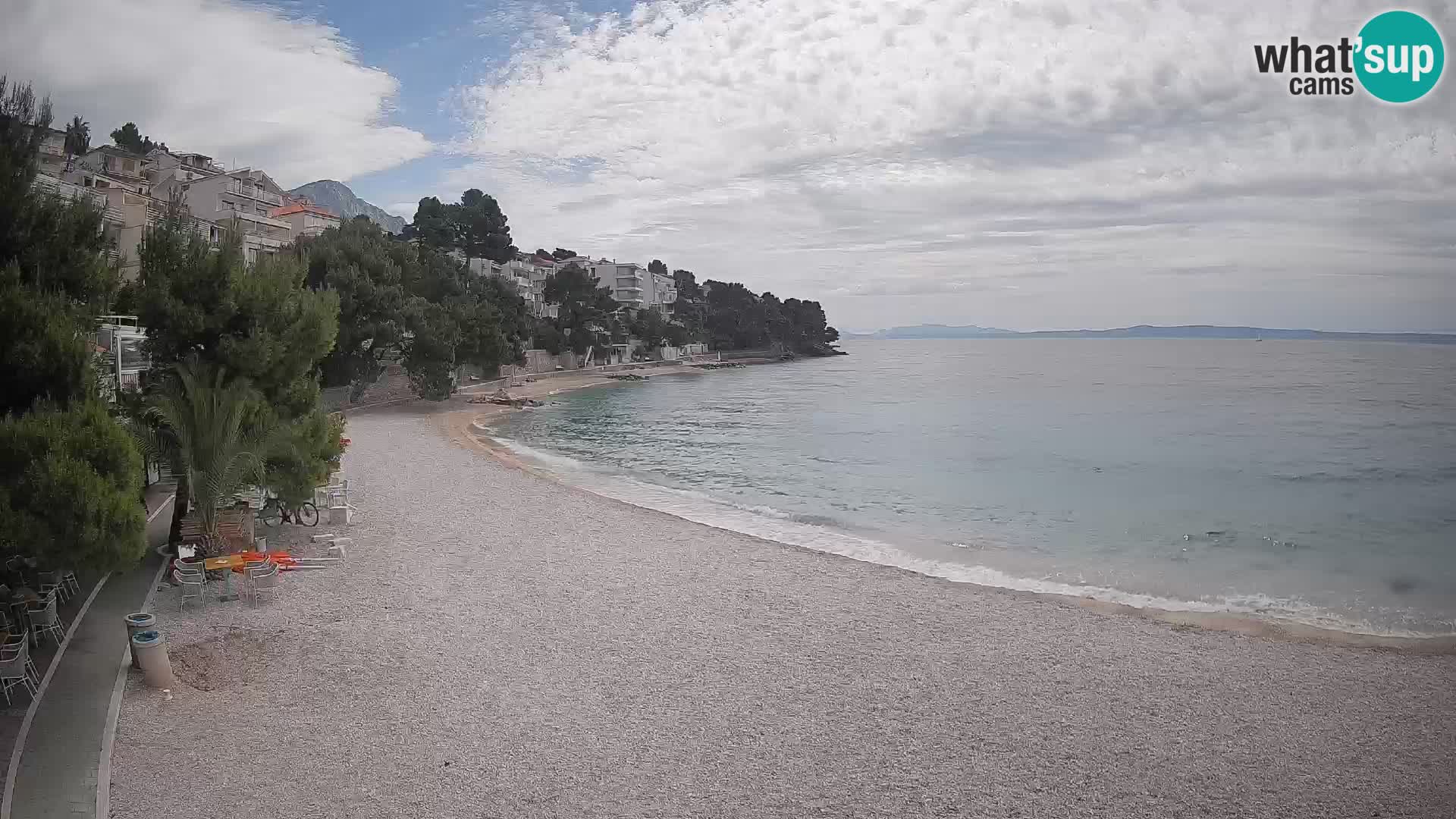 Web kamera Plaža Lučica Brela – Pogled uživo na jadransku obalu