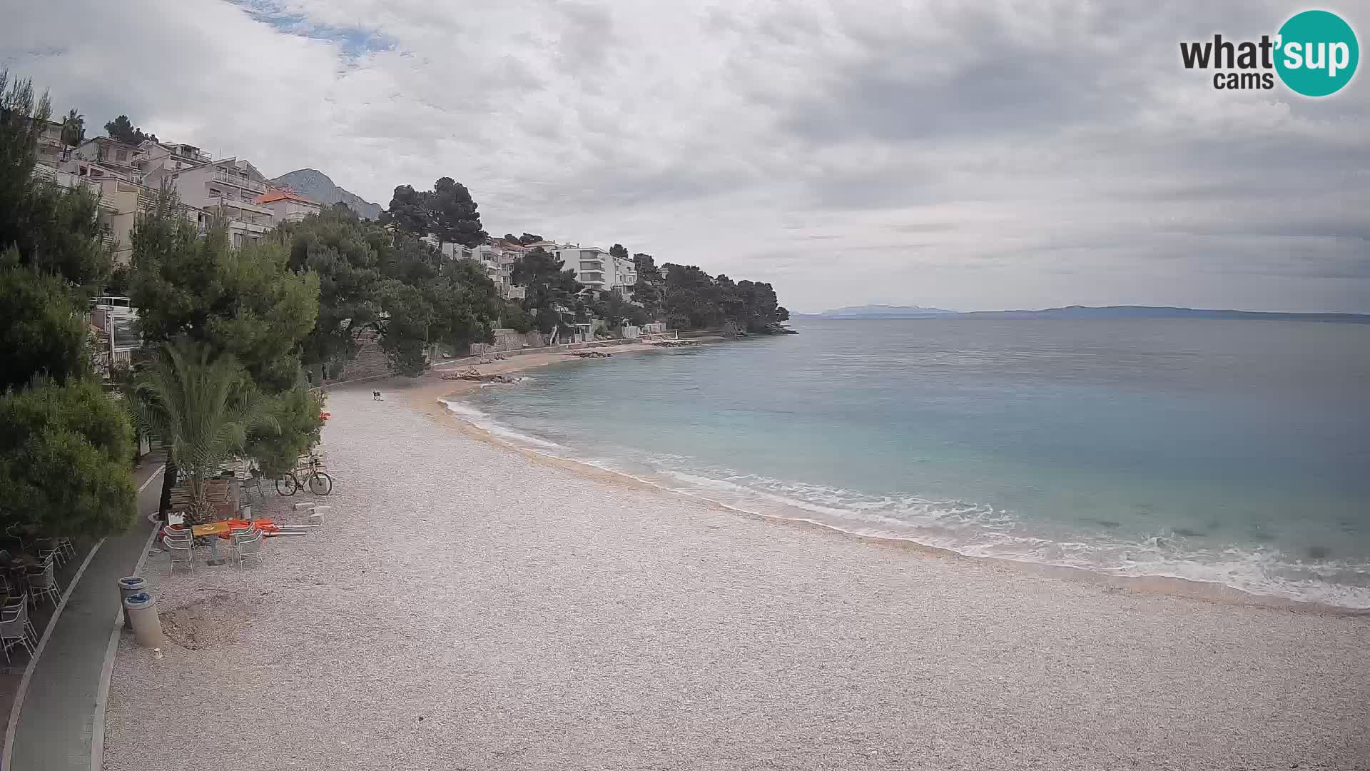 Spletna kamera Plaža Lučica Brela – Pogled v živo na Jadransko obalo