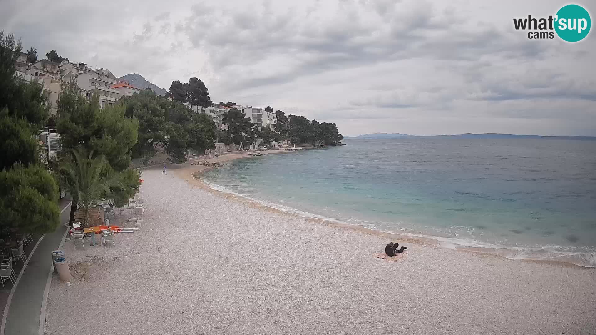 Web kamera Plaža Lučica Brela – Pogled uživo na jadransku obalu
