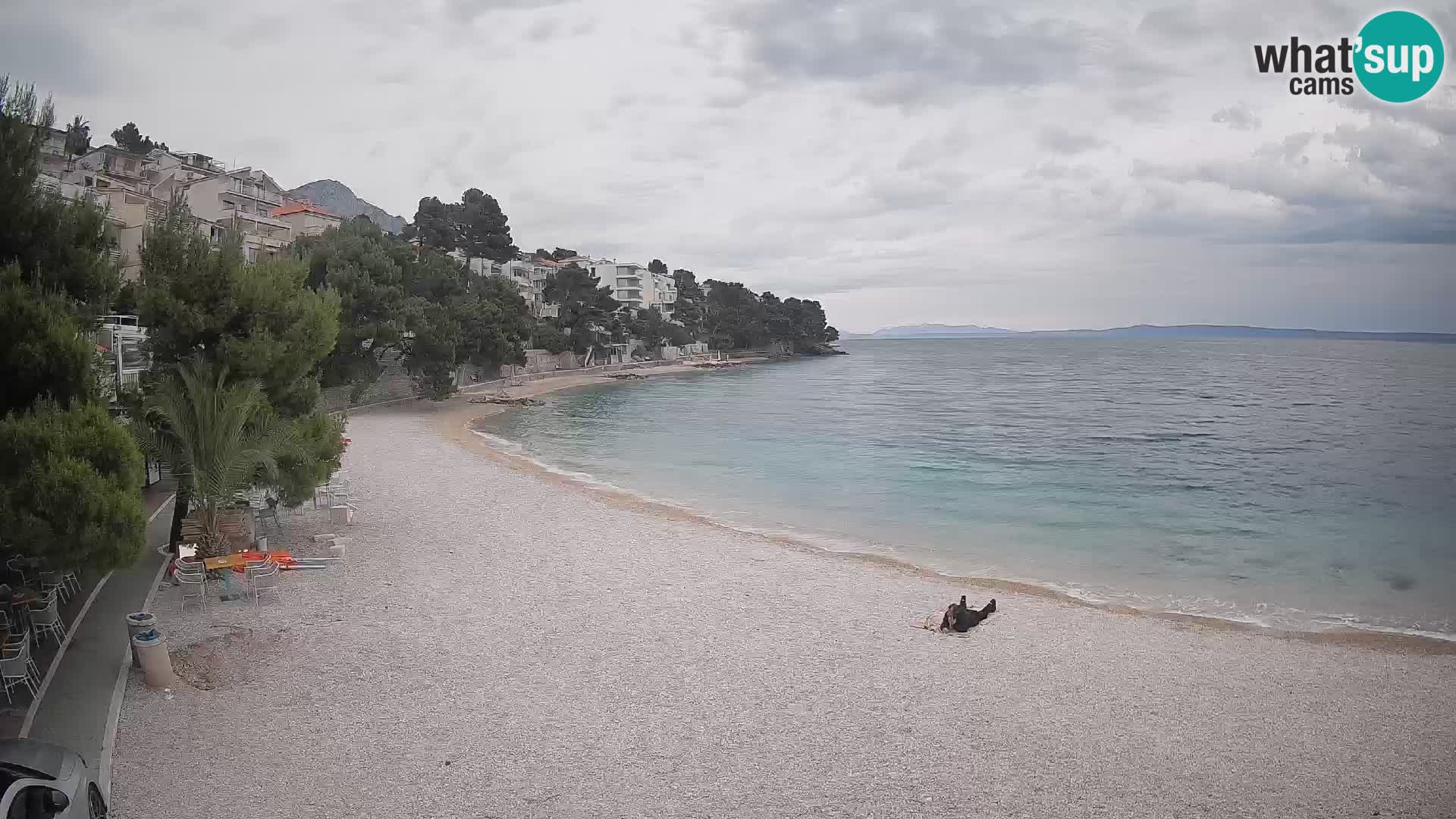 Webcam Plage Lučica Brela – Vue en direct sur la côte adriatique