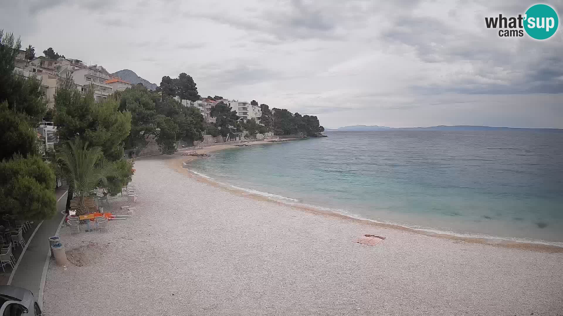 Webcam Spiaggia Lučica Brela – Vista live sulla costa adriatica