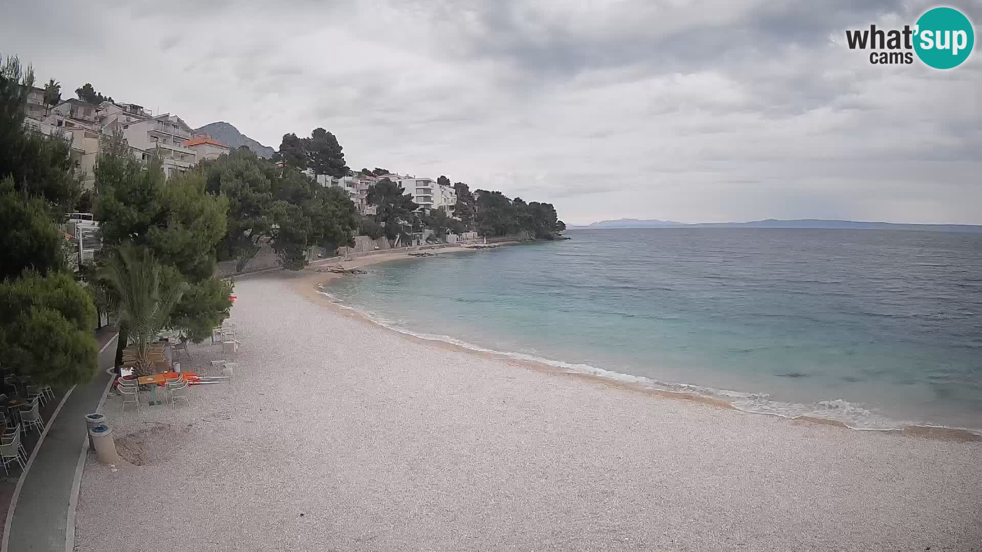 Webcam Spiaggia Lučica Brela – Vista live sulla costa adriatica