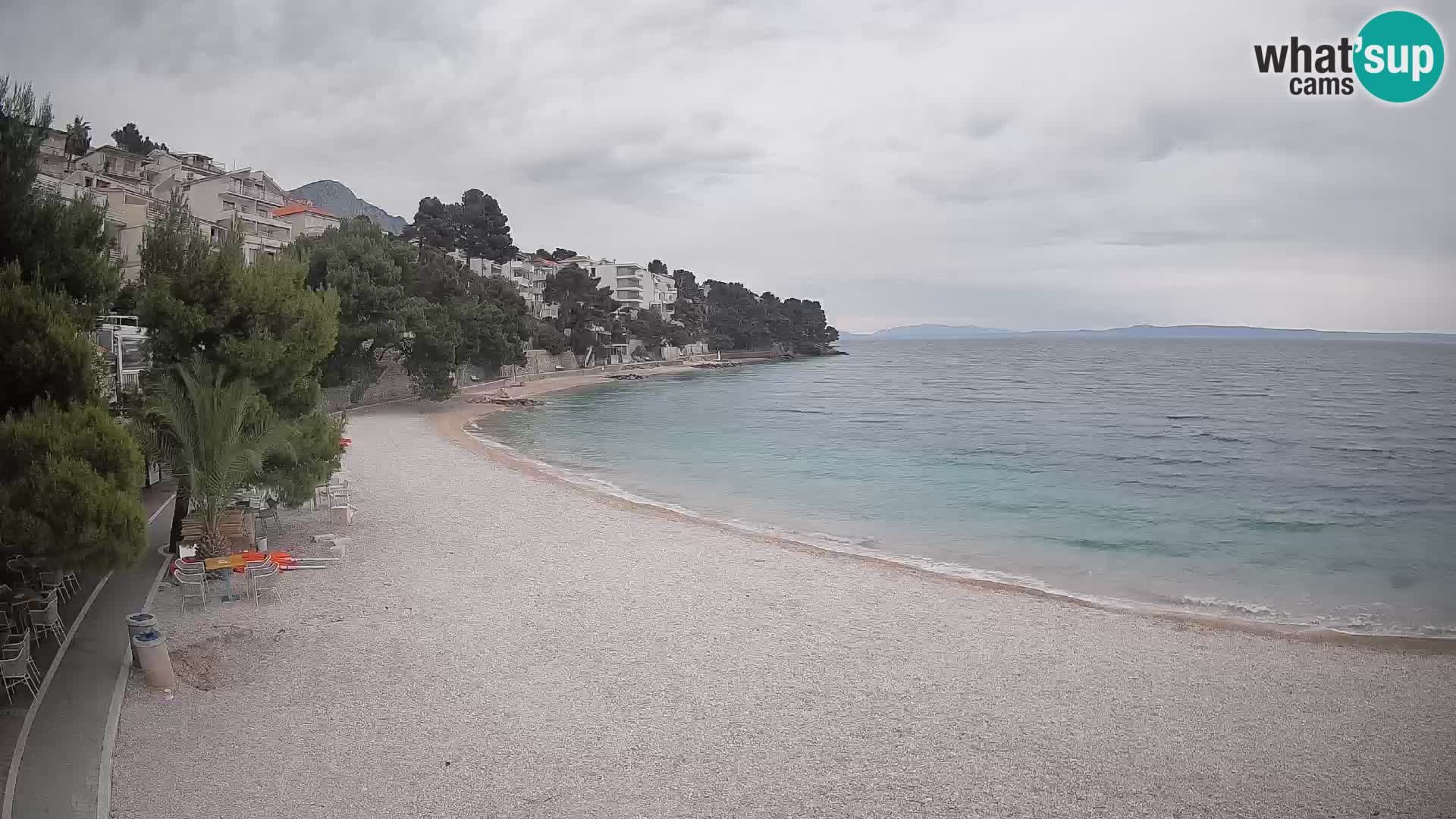 Webcam Spiaggia Lučica Brela – Vista live sulla costa adriatica