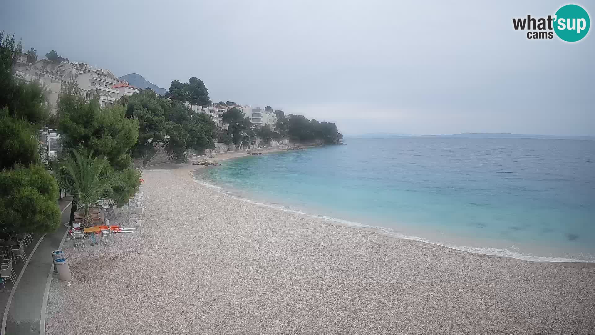 Webcam Playa Lučica Brela – Vista en directo de la costa adriática