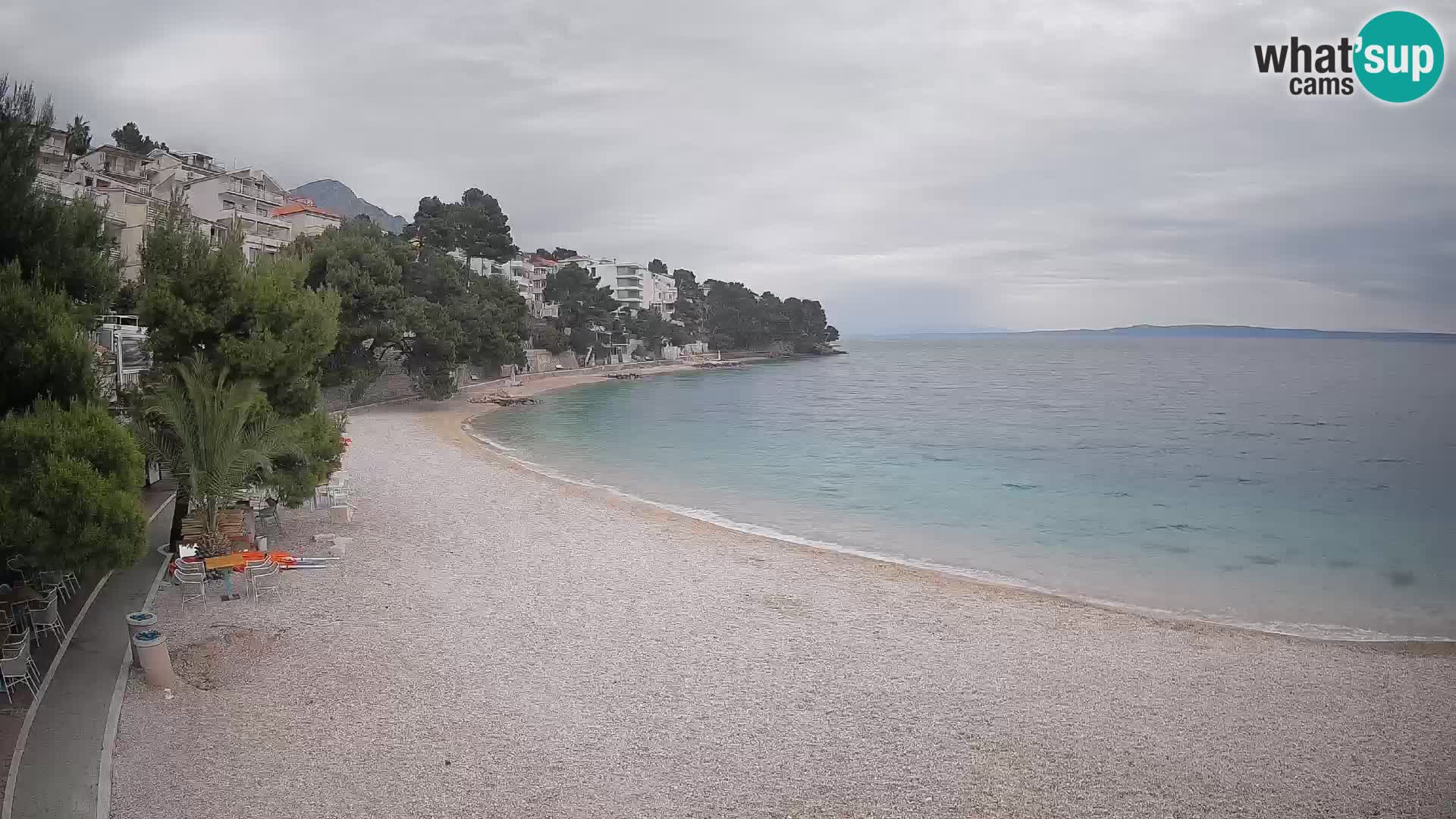Webcam Playa Lučica Brela – Vista en directo de la costa adriática
