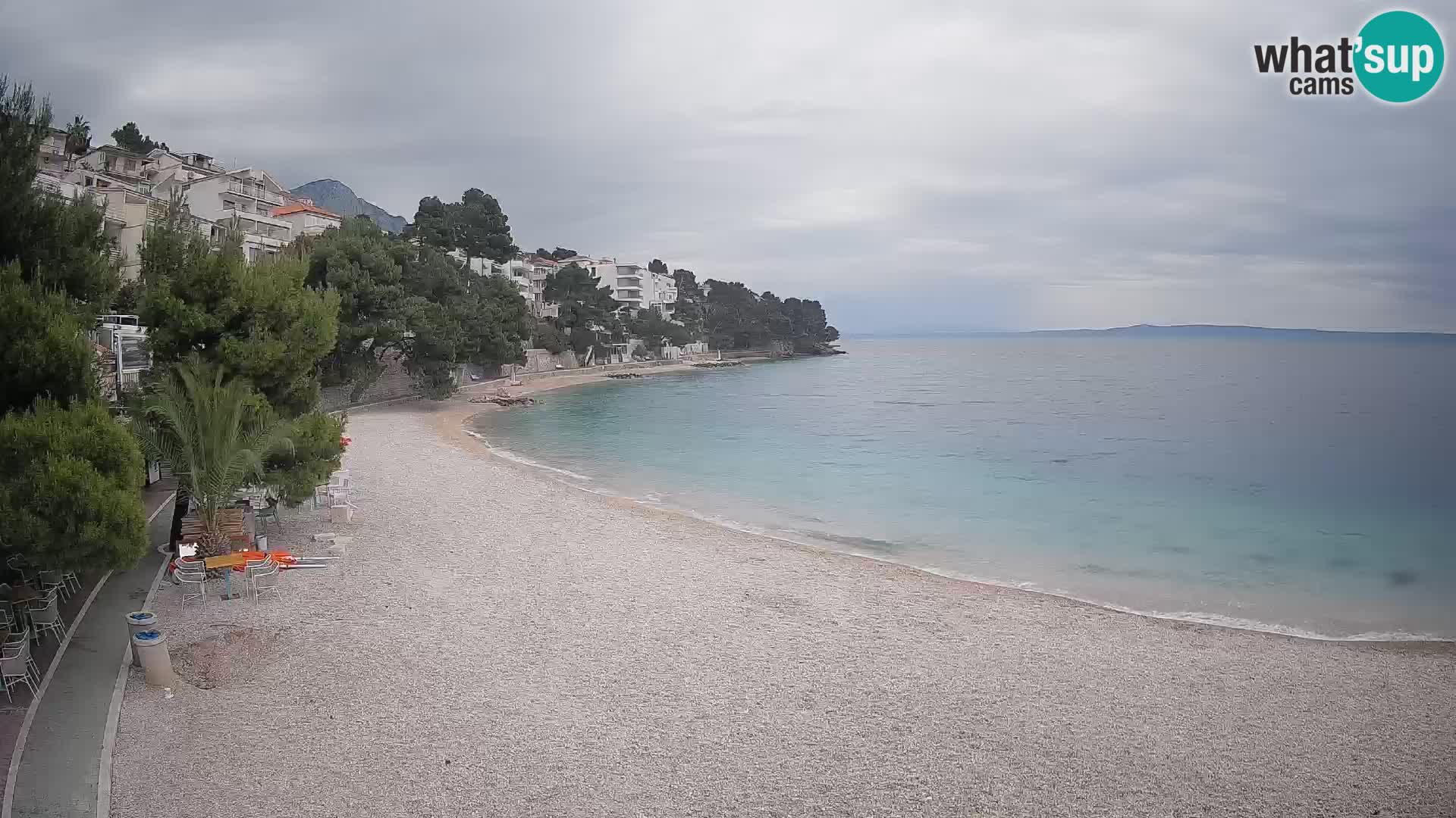 Webcam Spiaggia Lučica Brela – Vista live sulla costa adriatica