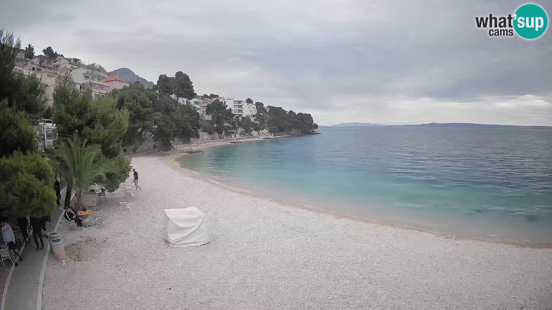 Spletna kamera Plaža Lučica Brela – Pogled v živo na Jadransko obalo