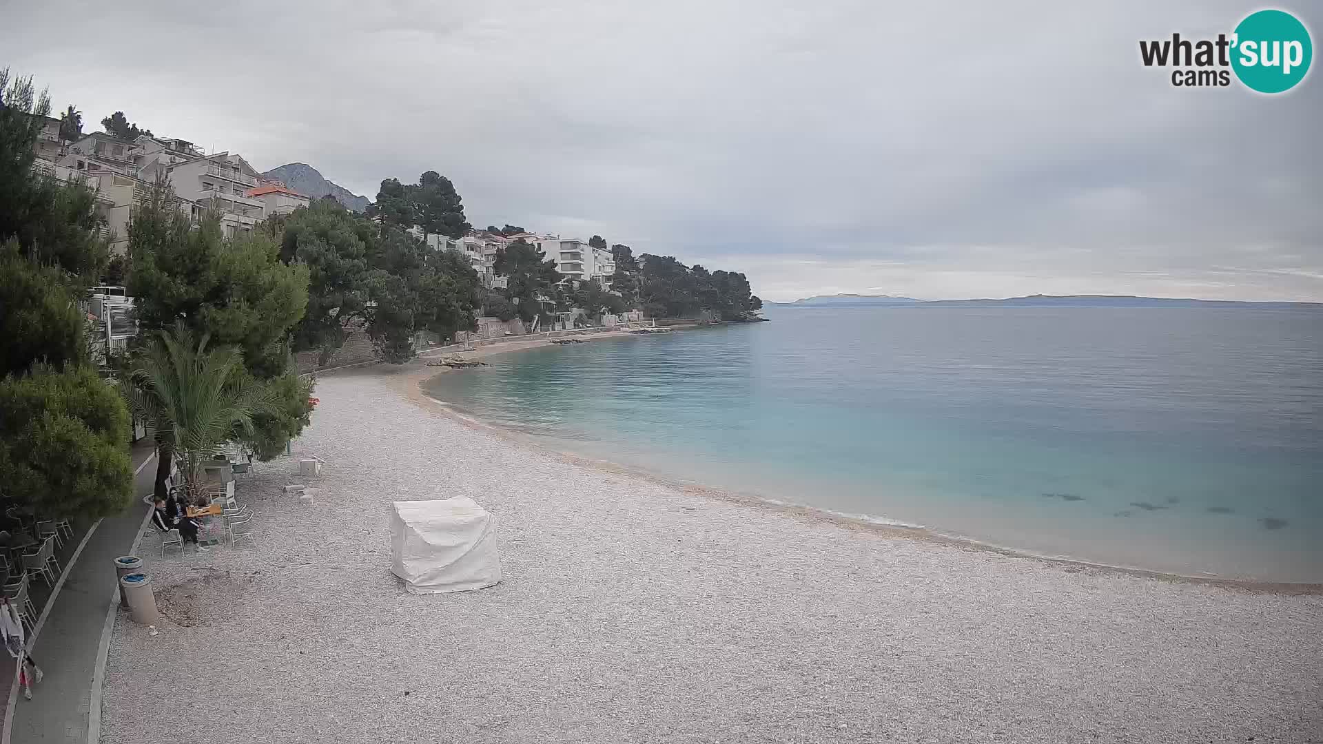 Webcam Lučica Strand Beach Brela – Liveblick von der Adriaküste