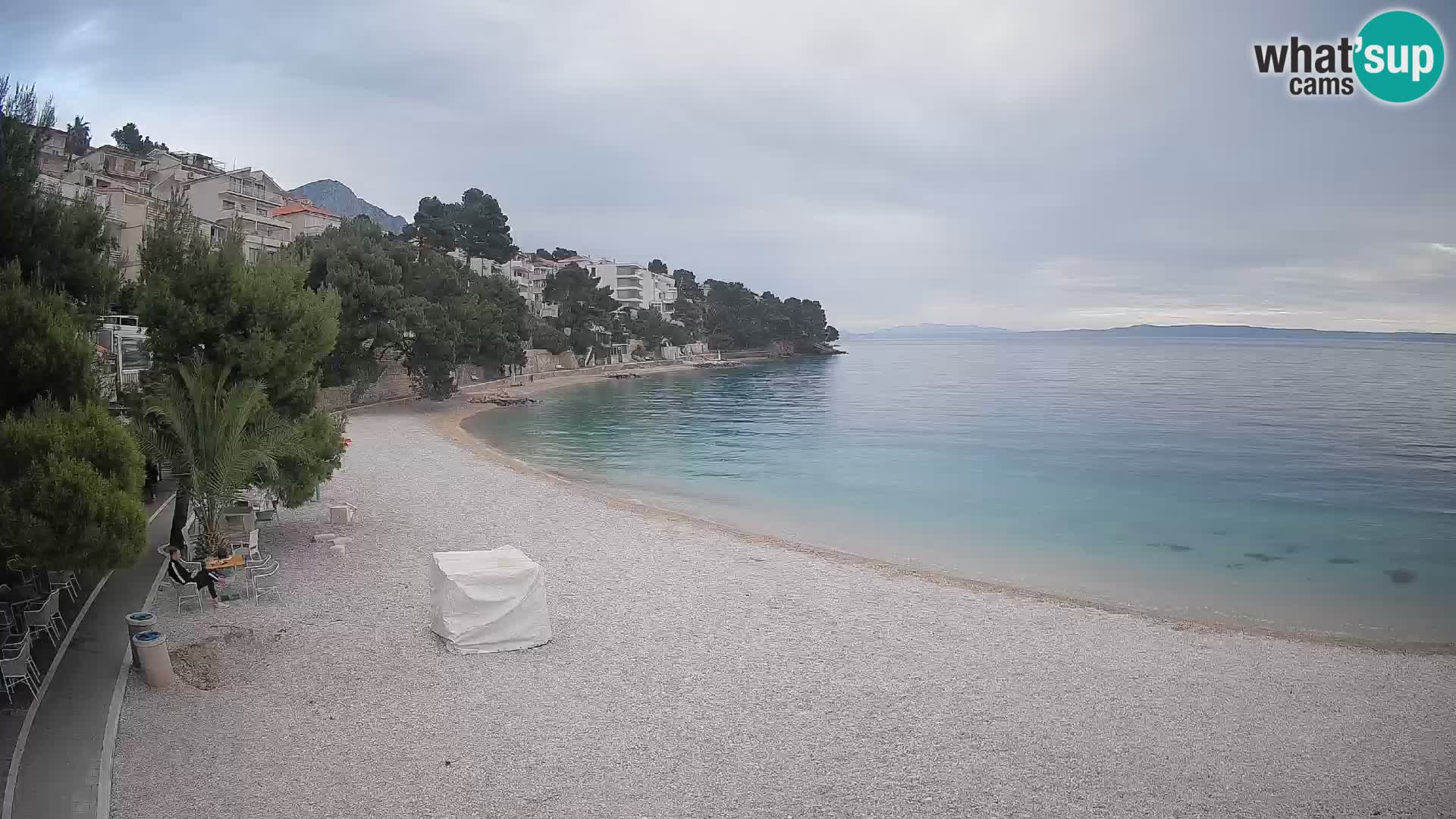 Spletna kamera Plaža Lučica Brela – Pogled v živo na Jadransko obalo