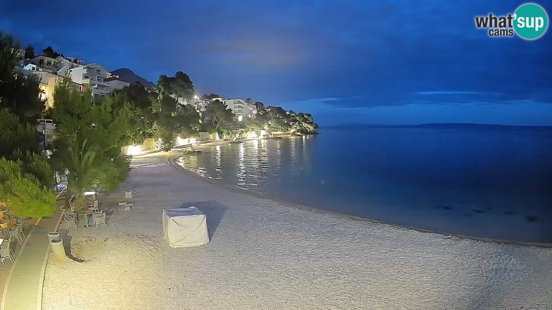 Webcam Lučica Strand Beach Brela – Liveblick von der Adriaküste