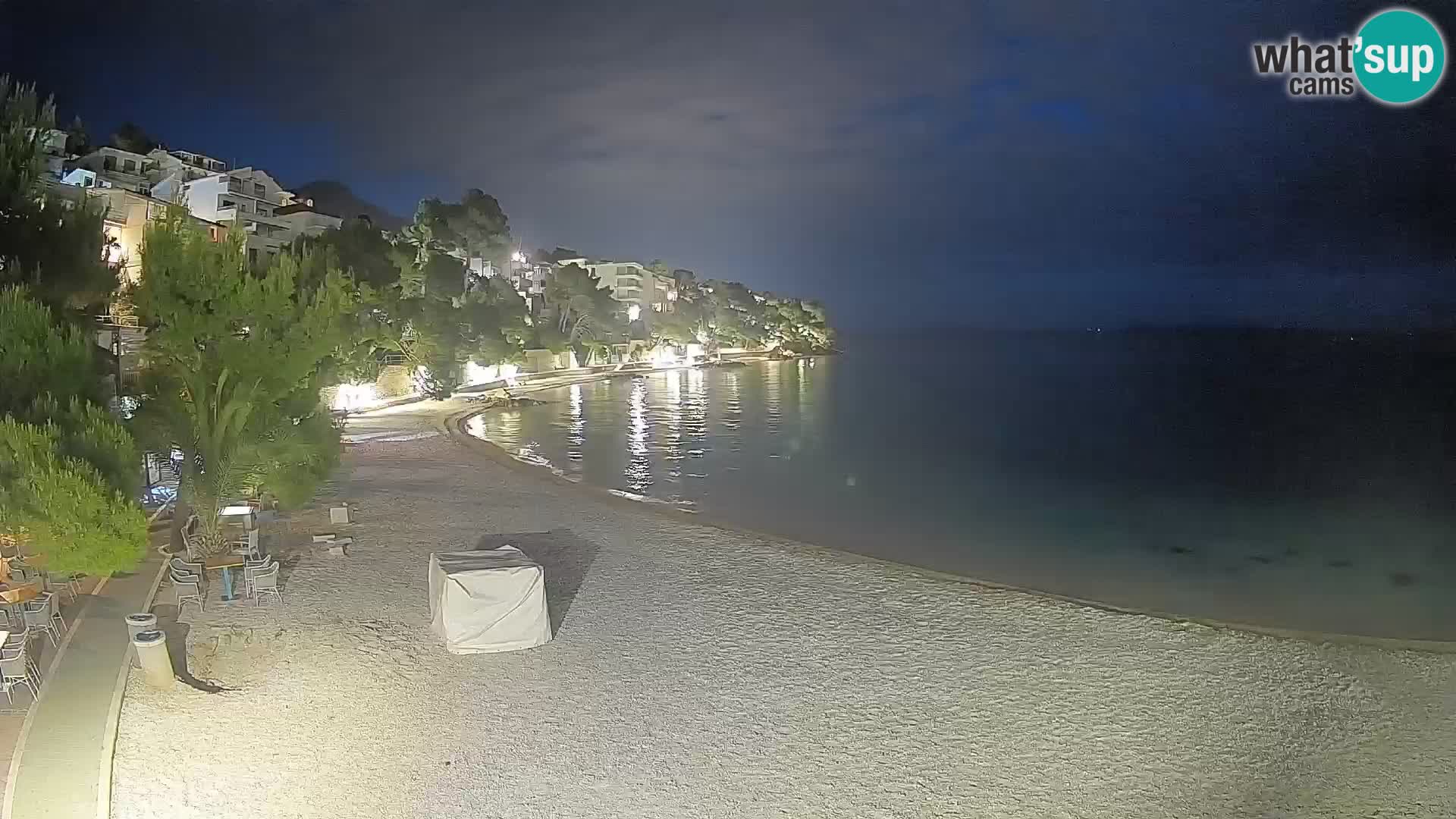 Web kamera Plaža Lučica Brela – Pogled uživo na jadransku obalu