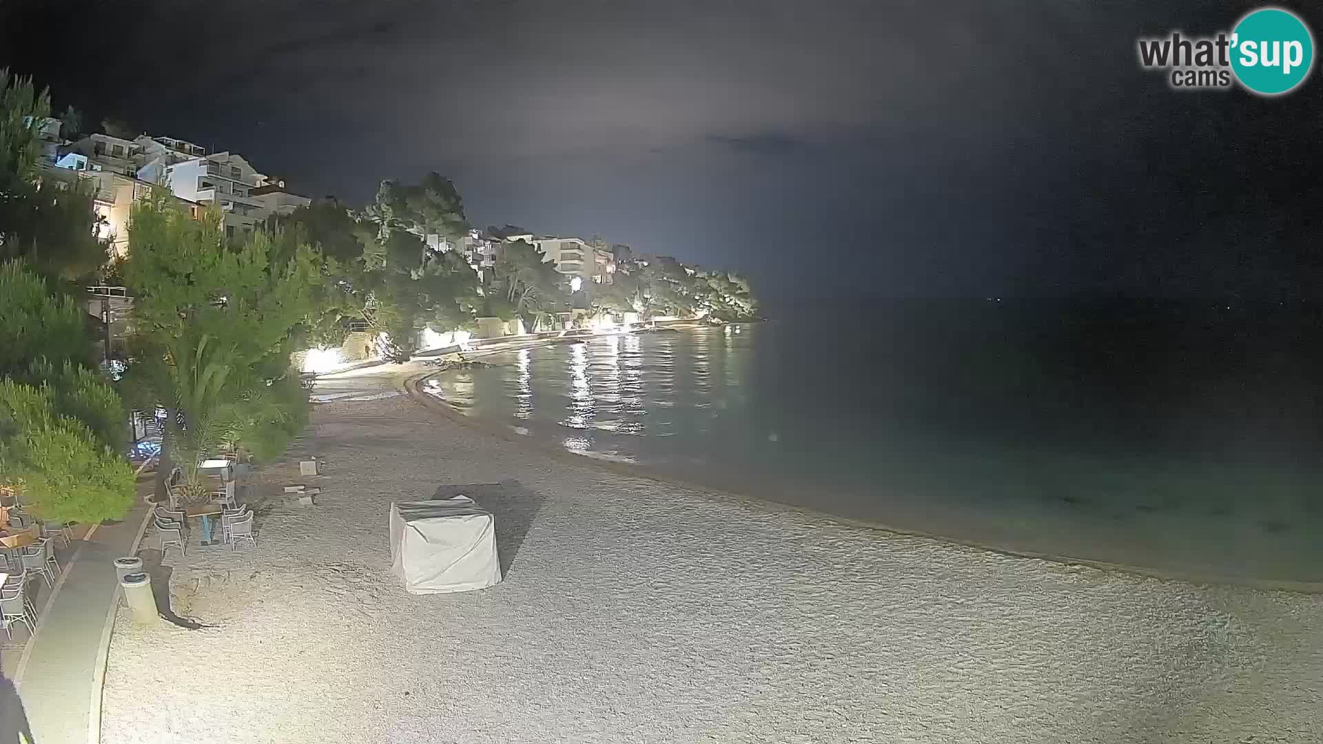 Webcam Lučica Strand Beach Brela – Liveblick von der Adriaküste