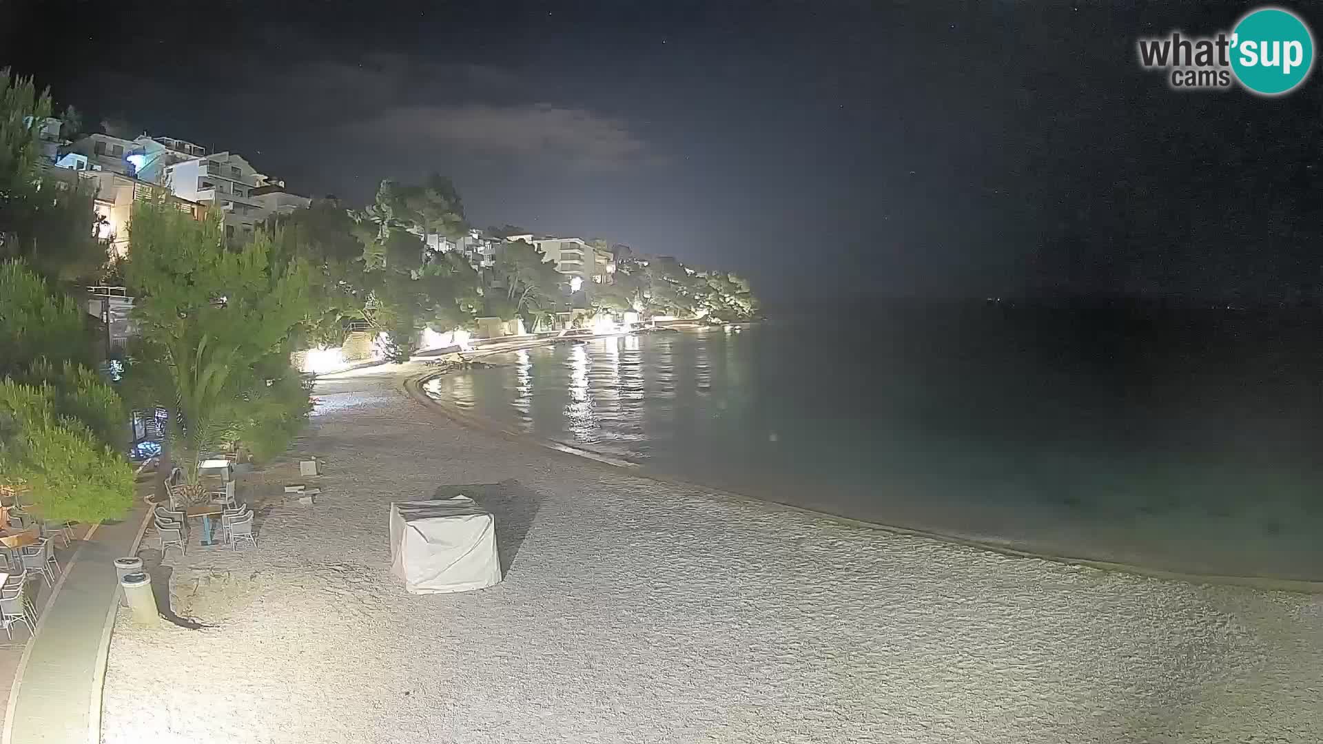Spletna kamera Plaža Lučica Brela – Pogled v živo na Jadransko obalo