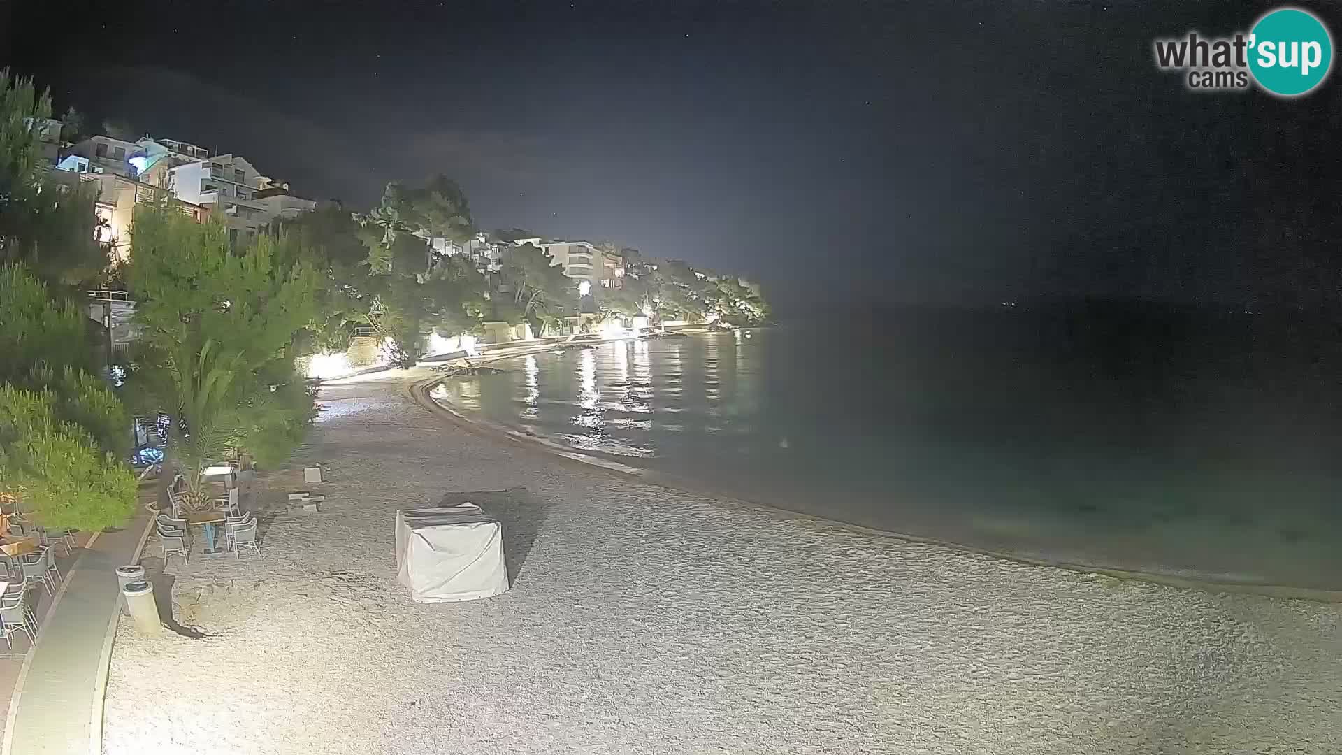 Web kamera Plaža Lučica Brela – Pogled uživo na jadransku obalu