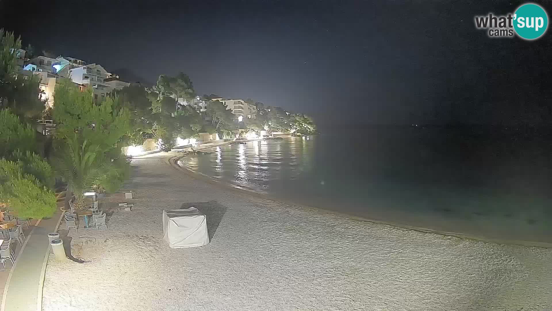 Web kamera Plaža Lučica Brela – Pogled uživo na jadransku obalu