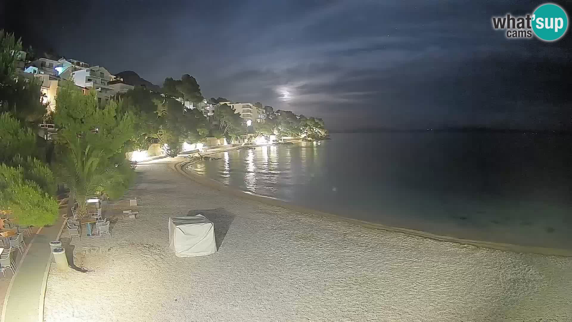 Web kamera Plaža Lučica Brela – Pogled uživo na jadransku obalu