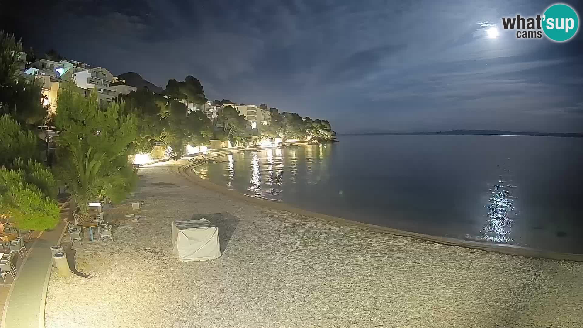 Webcam Lučica Strand Beach Brela – Liveblick von der Adriaküste