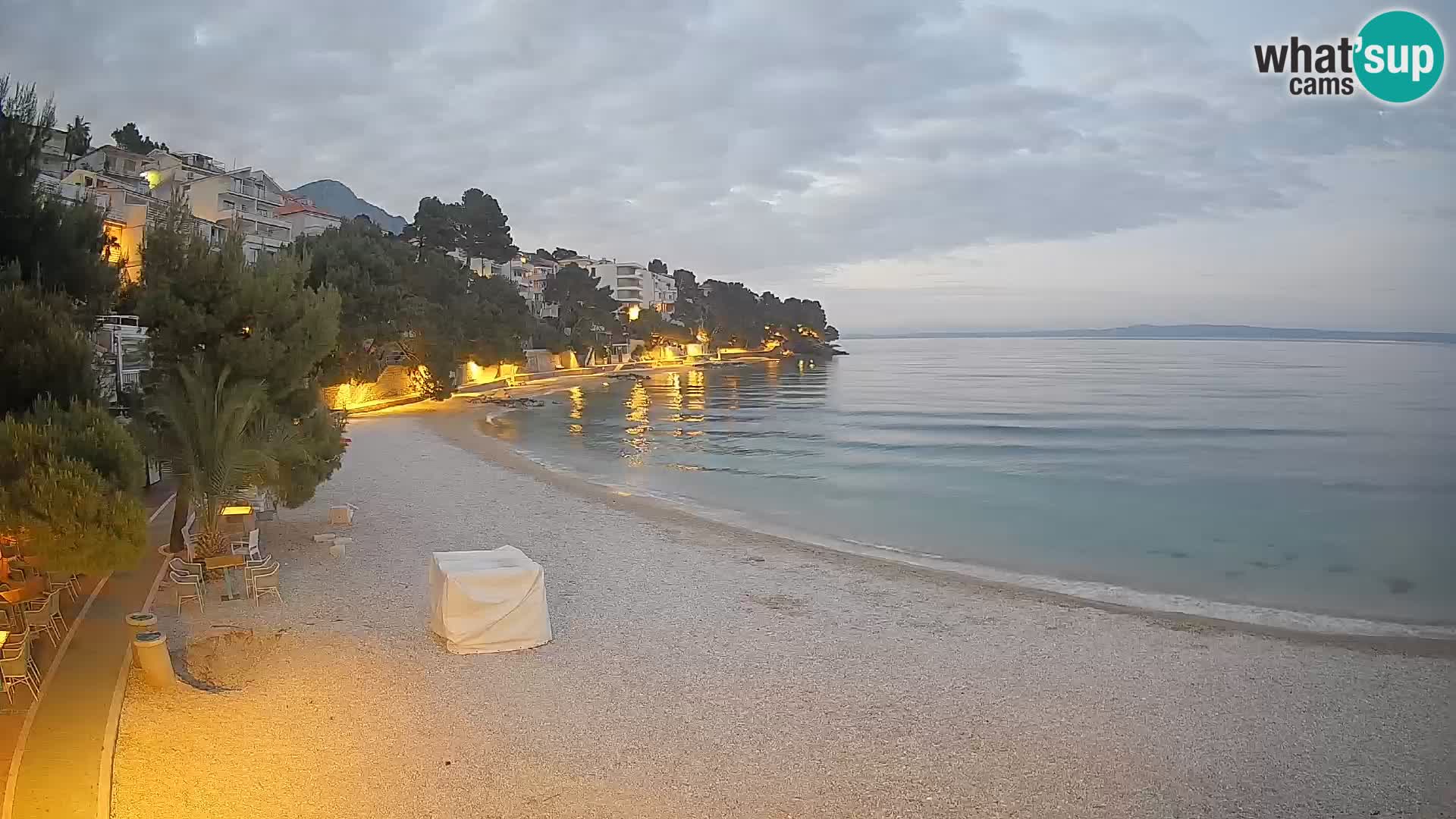 Spletna kamera Plaža Lučica Brela – Pogled v živo na Jadransko obalo