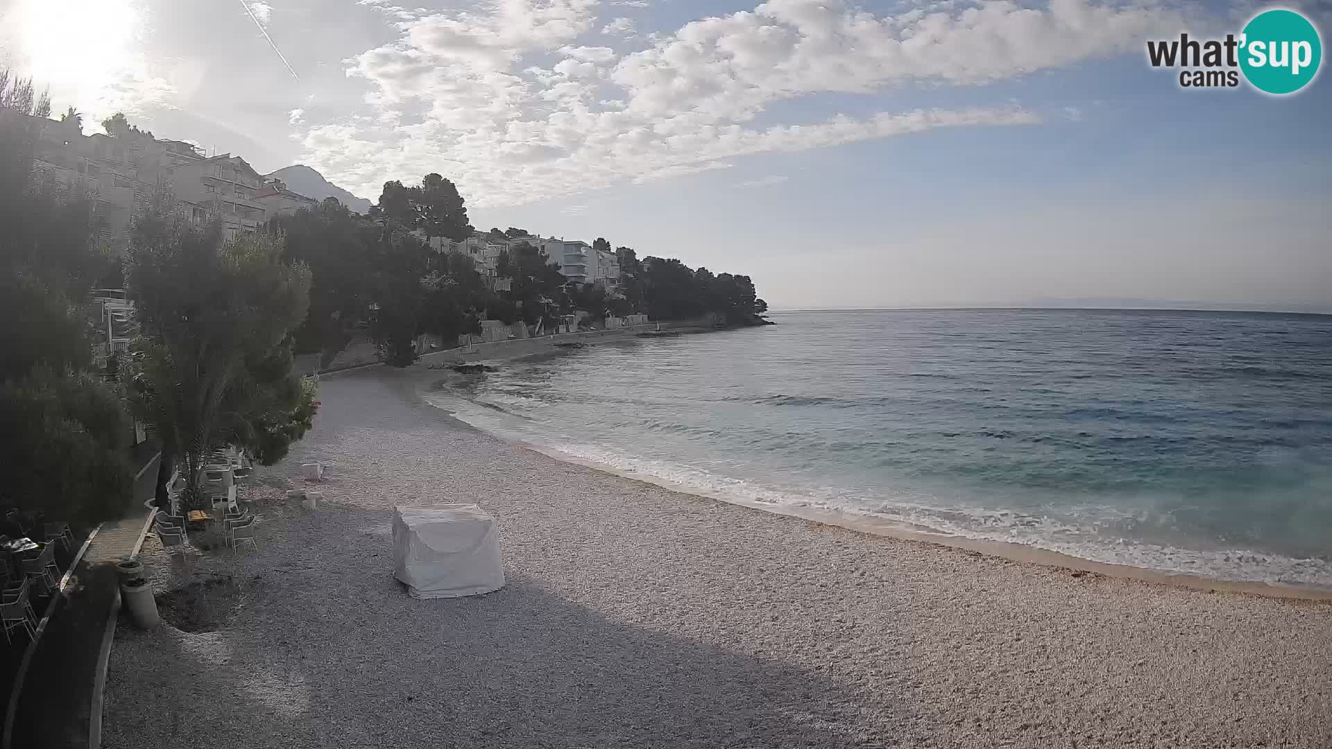 Webcam Lučica Strand Beach Brela – Liveblick von der Adriaküste