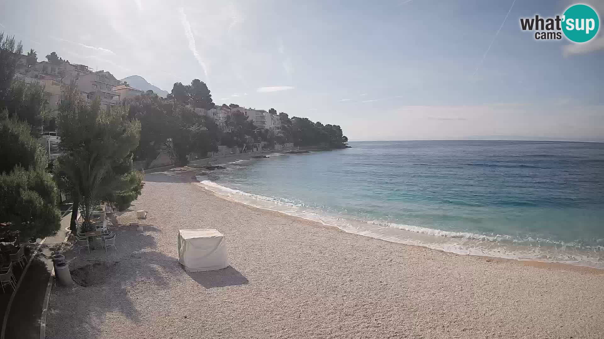 Webcam Lučica Strand Beach Brela – Liveblick von der Adriaküste