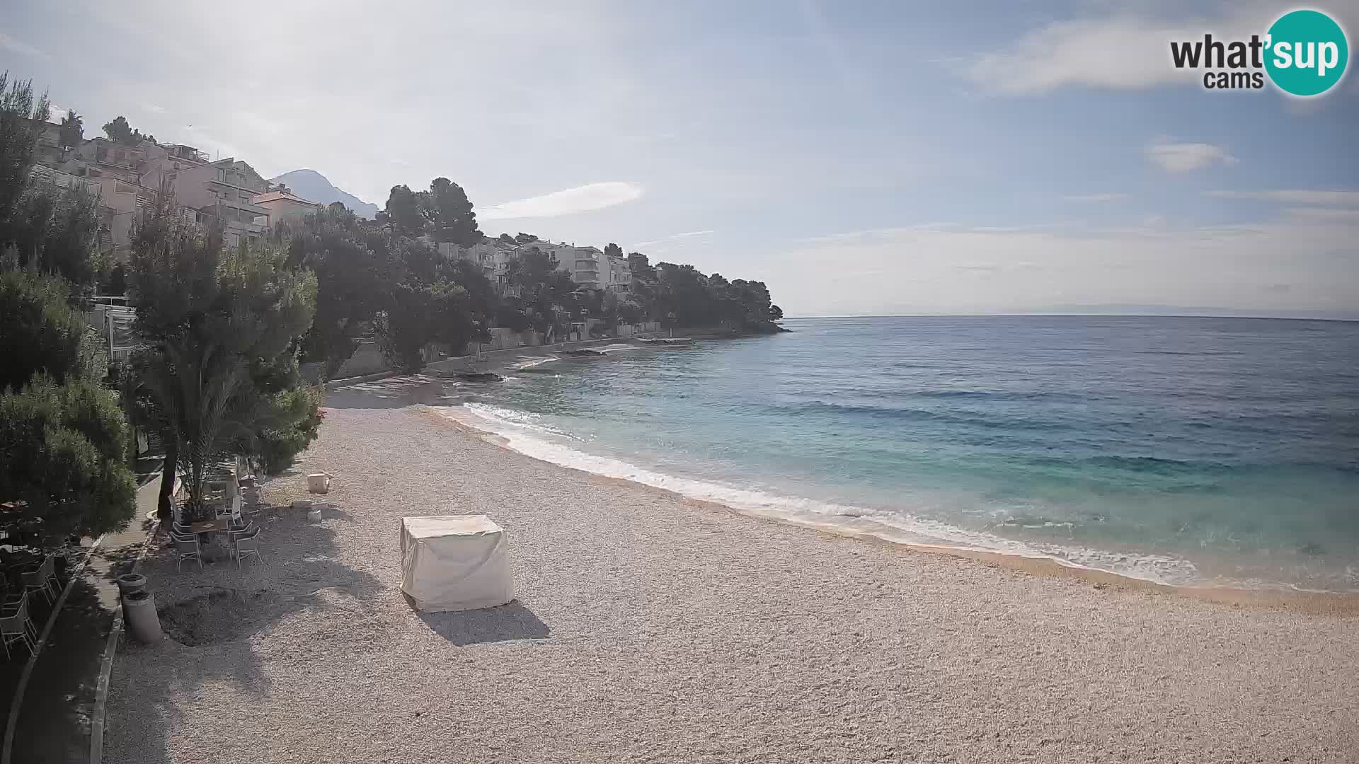 Web kamera Plaža Lučica Brela – Pogled uživo na jadransku obalu