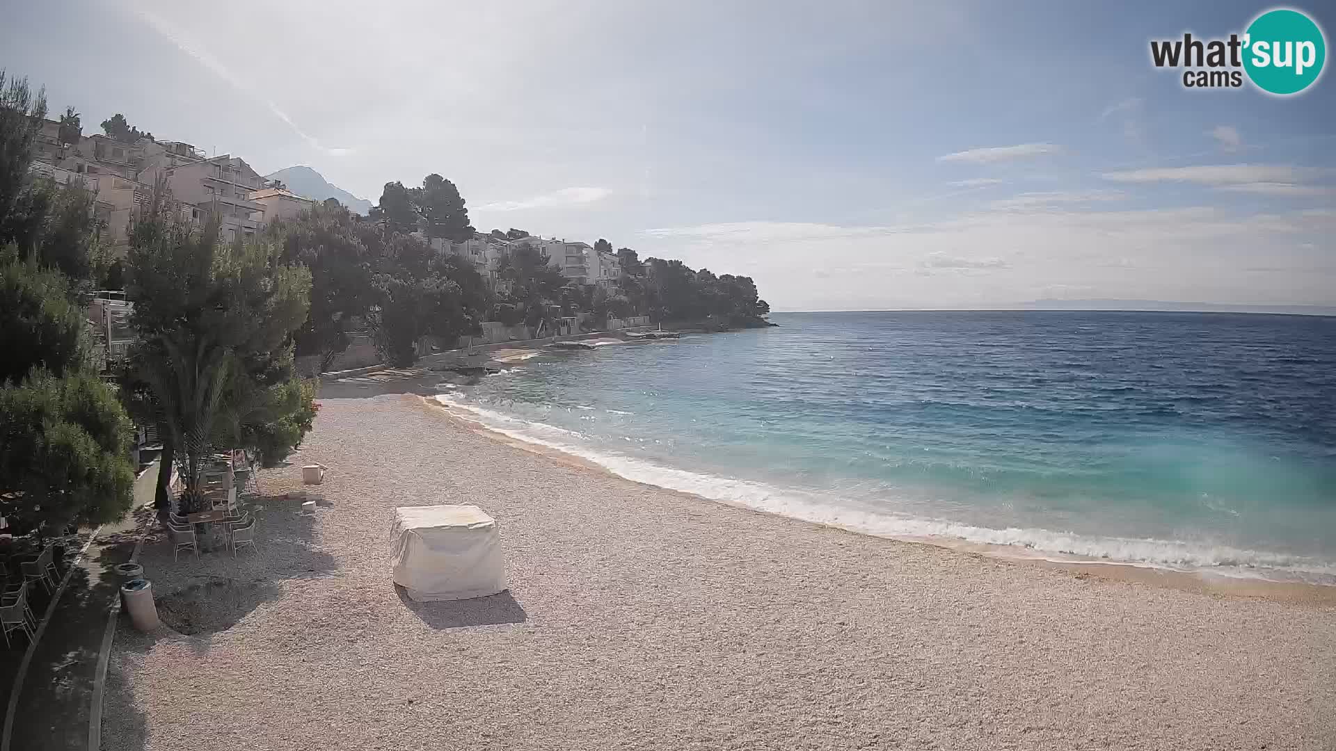 Spletna kamera Plaža Lučica Brela – Pogled v živo na Jadransko obalo