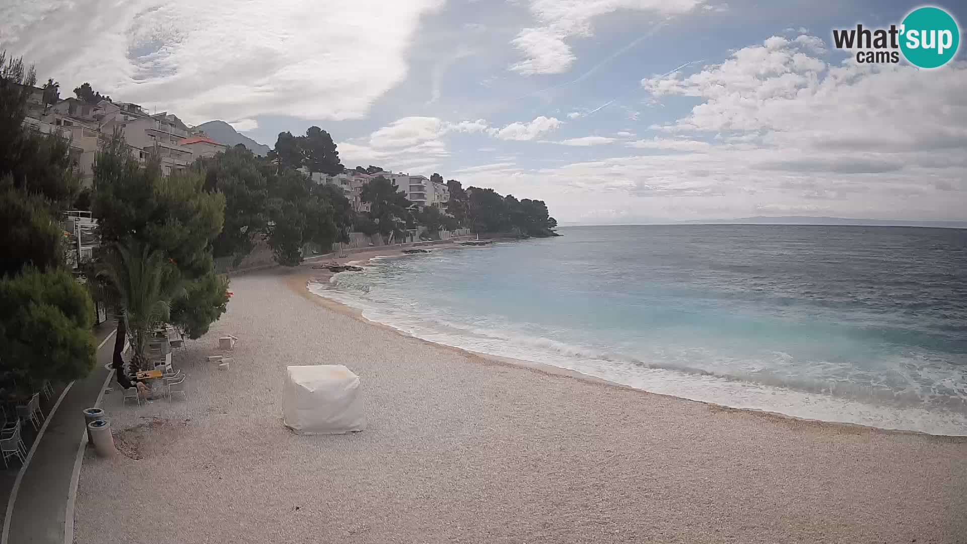 Webcam Lučica Strand Beach Brela – Liveblick von der Adriaküste