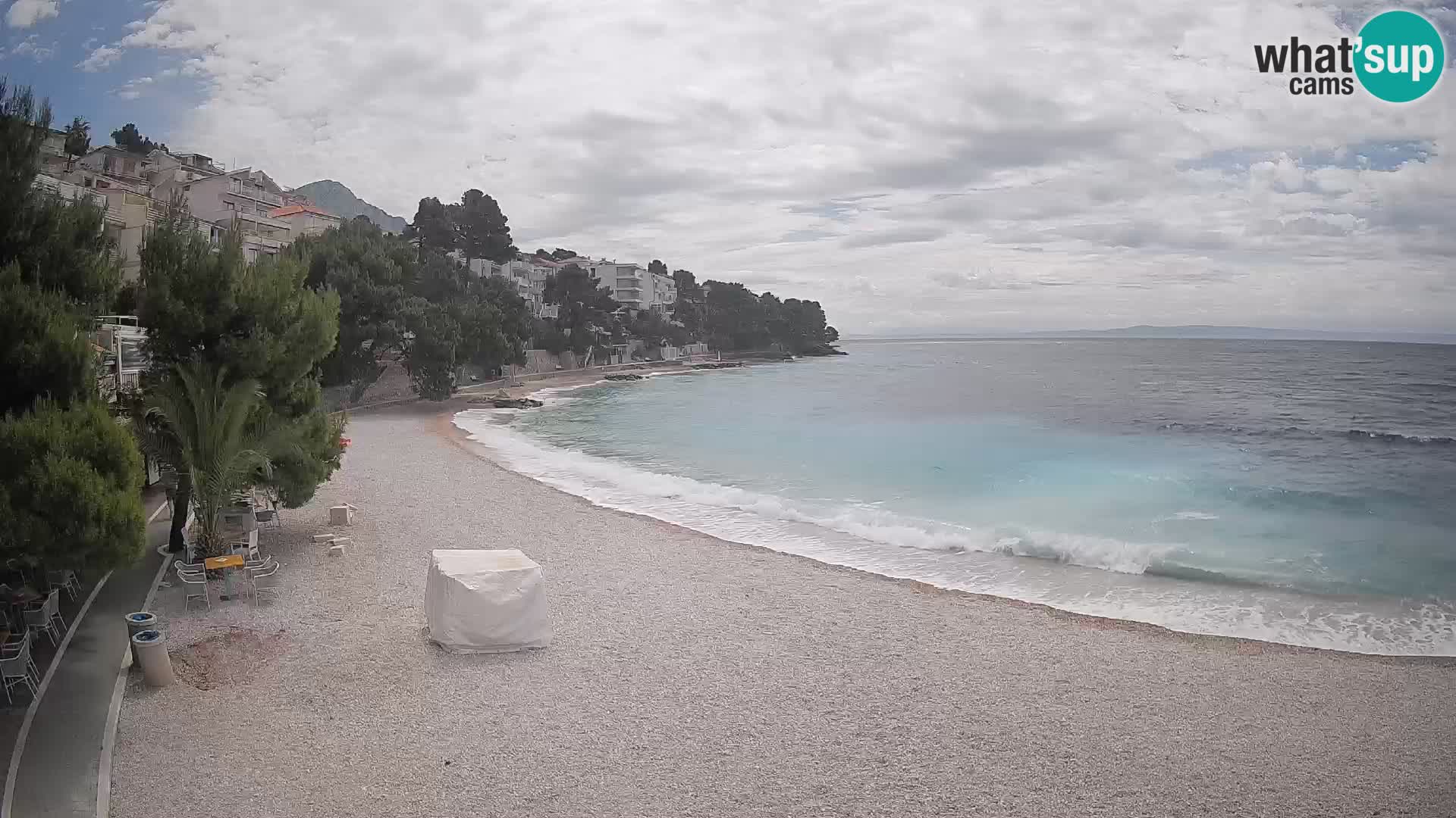 Webcam Playa Lučica Brela – Vista en directo de la costa adriática