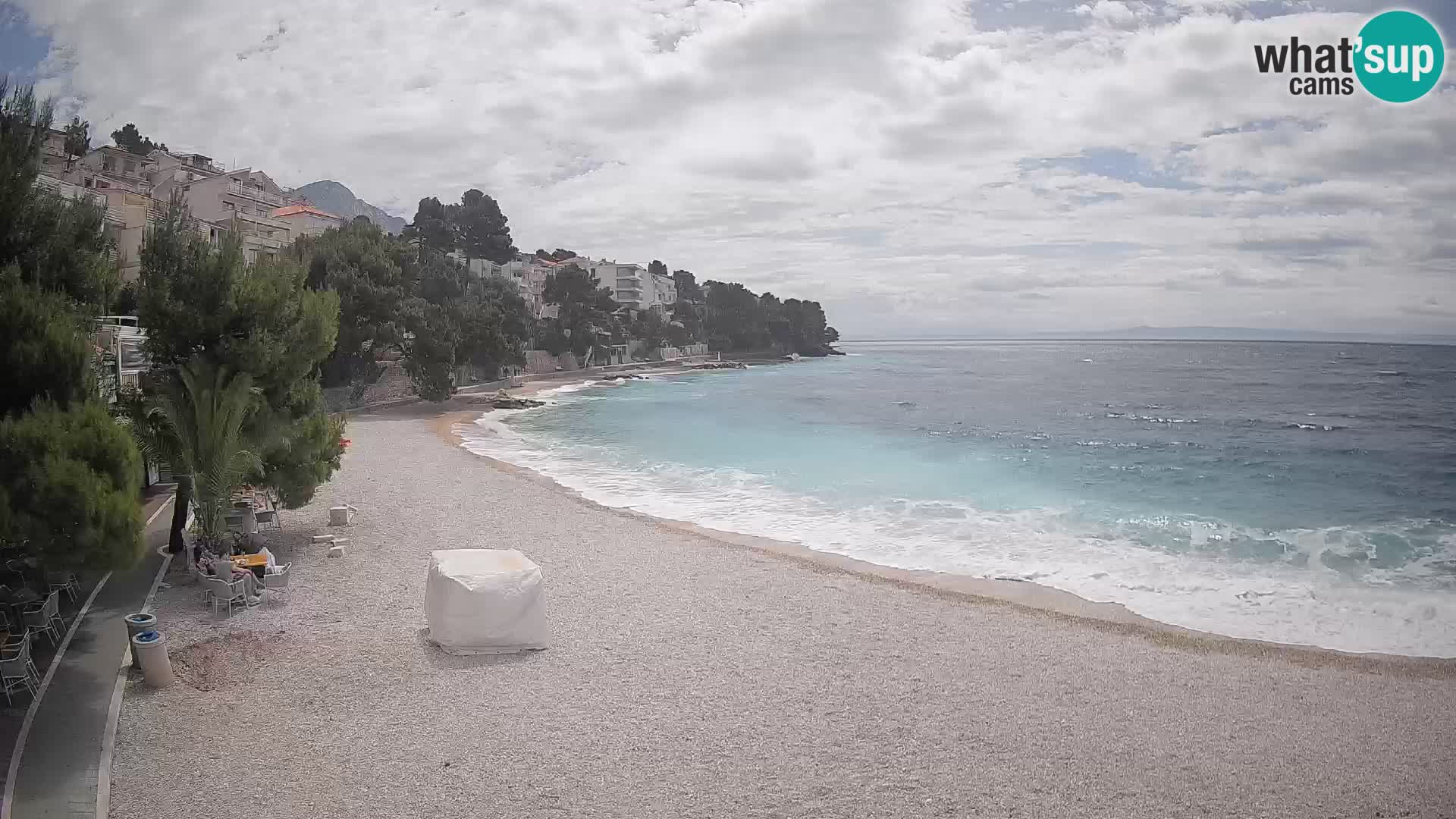 Webcam Lučica Strand Beach Brela – Liveblick von der Adriaküste